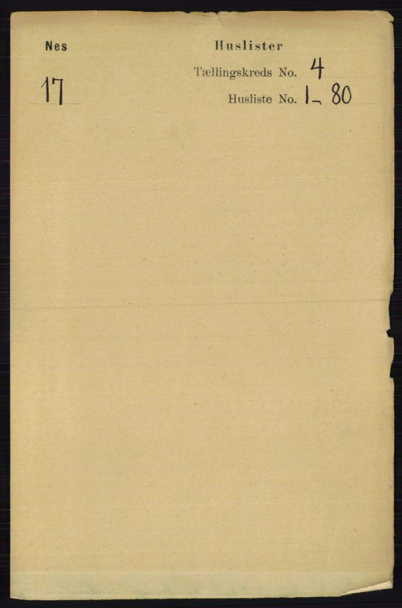 RA, 1891 census for 0236 Nes, 1891, p. 2181