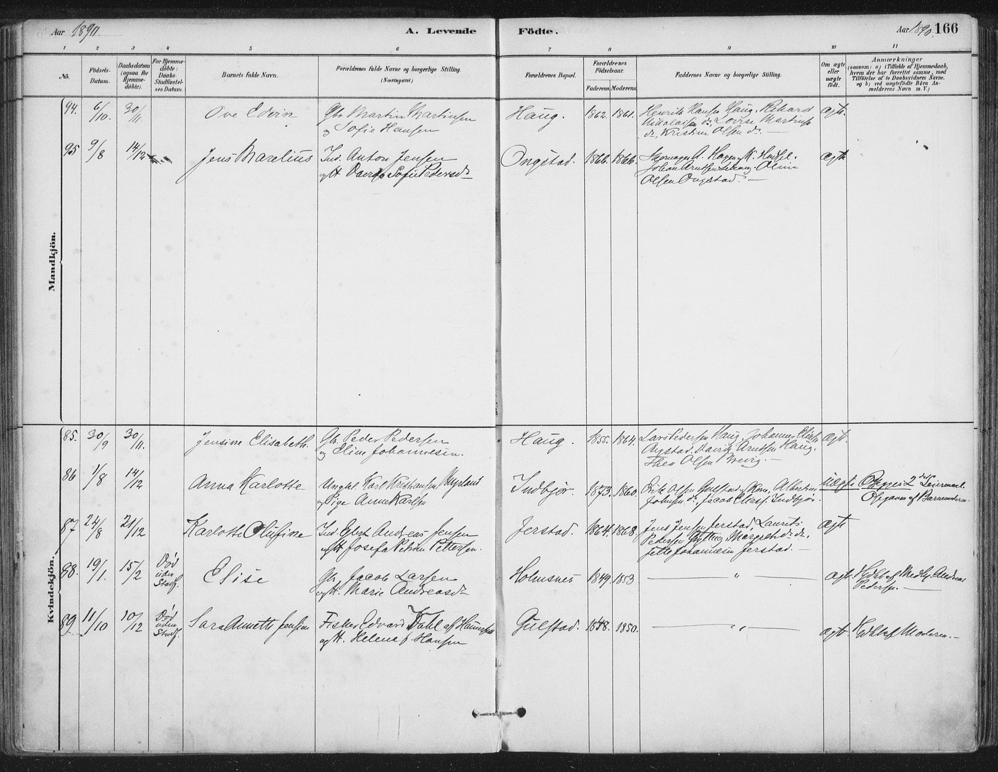 Ministerialprotokoller, klokkerbøker og fødselsregistre - Nordland, AV/SAT-A-1459/888/L1244: Parish register (official) no. 888A10, 1880-1890, p. 166