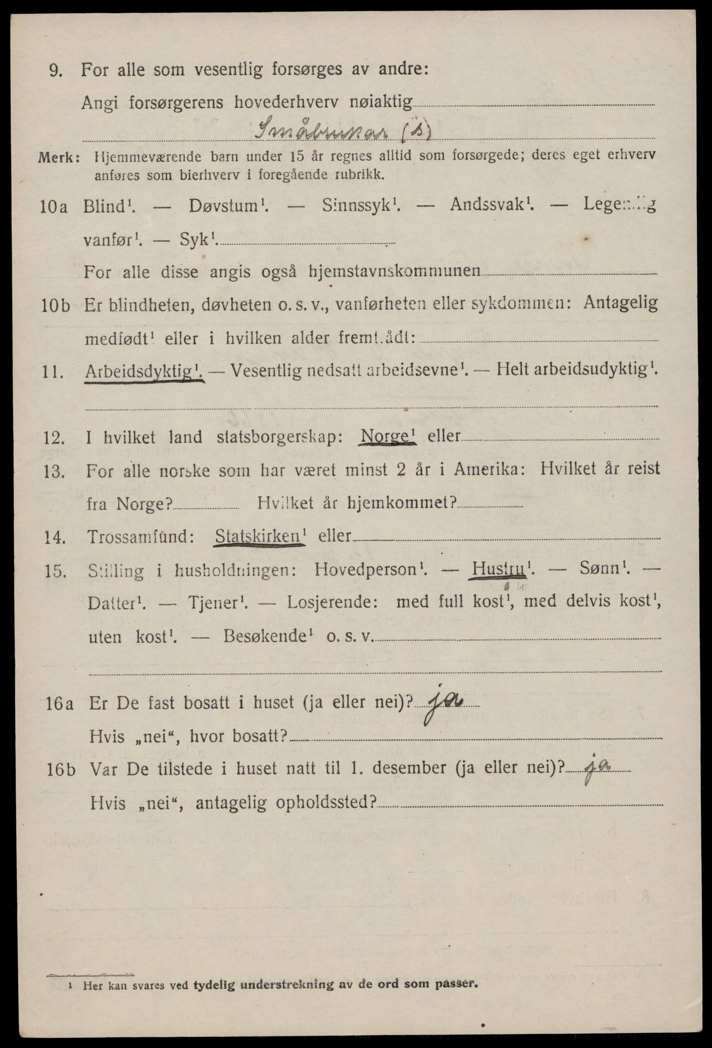 SAKO, 1920 census for Vinje, 1920, p. 2658