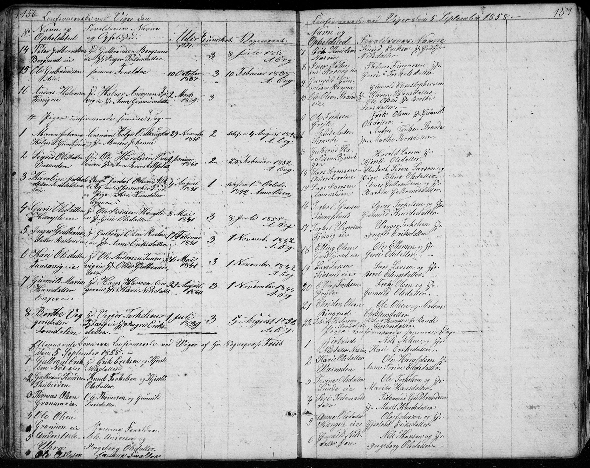 Ådal kirkebøker, SAKO/A-248/G/Ga/L0002: Parish register (copy) no. I 2, 1840-1861, p. 156-157