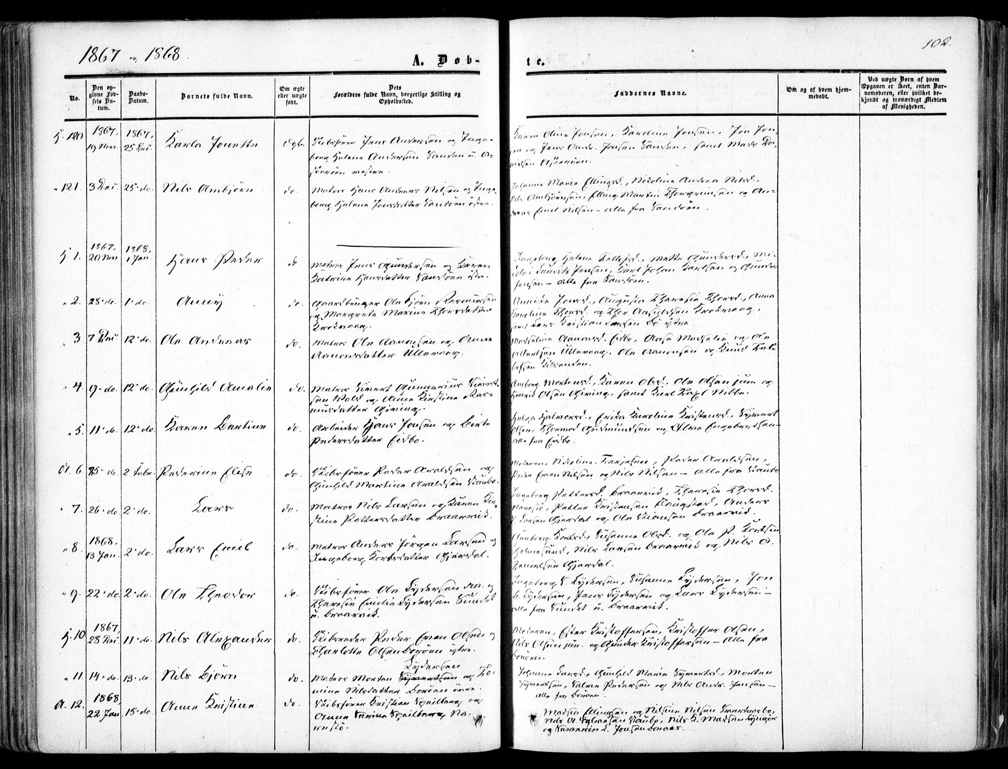 Dypvåg sokneprestkontor, AV/SAK-1111-0007/F/Fa/Faa/L0006: Parish register (official) no. A 6, 1855-1872, p. 102