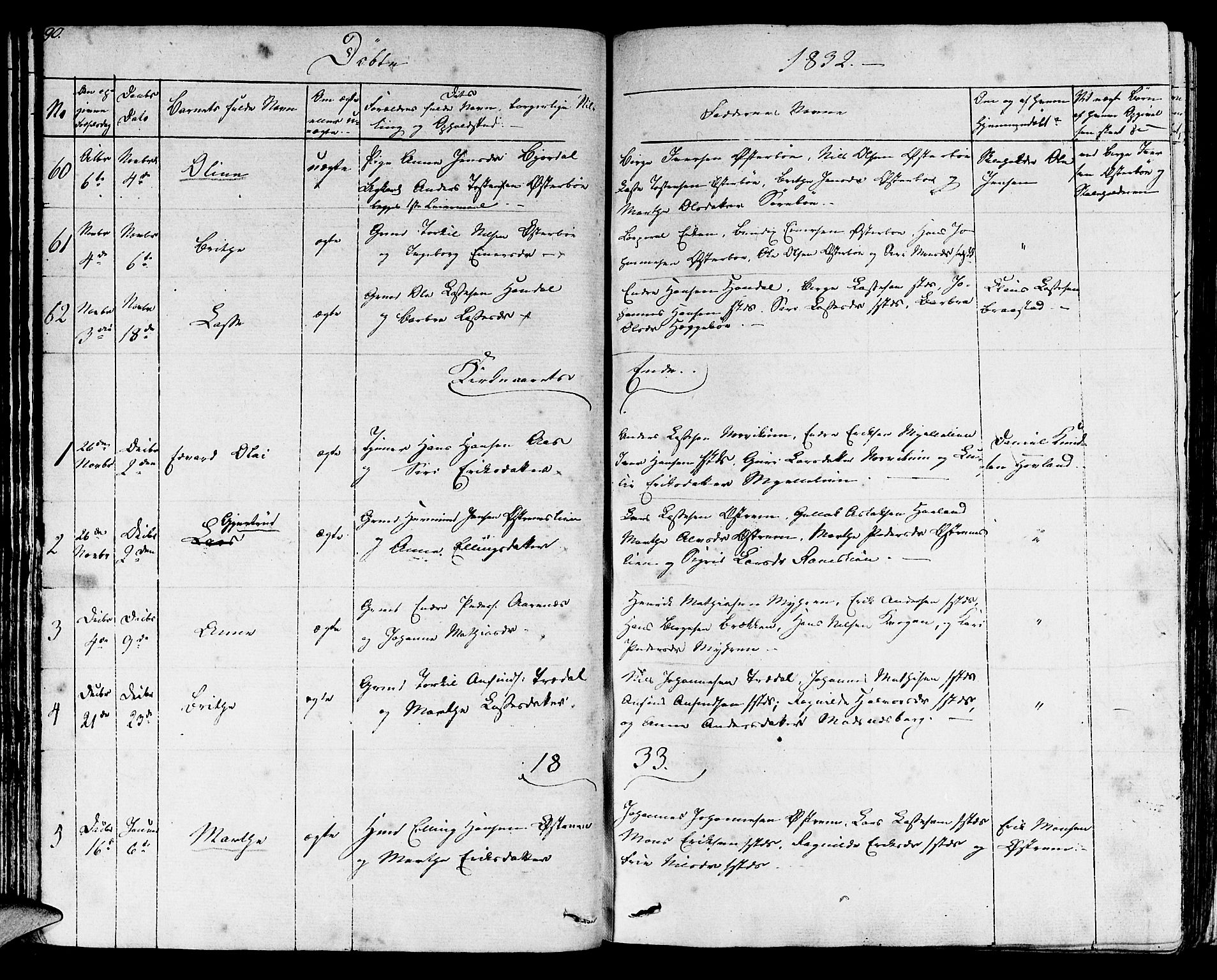 Lavik sokneprestembete, SAB/A-80901: Parish register (official) no. A 2I, 1821-1842, p. 90