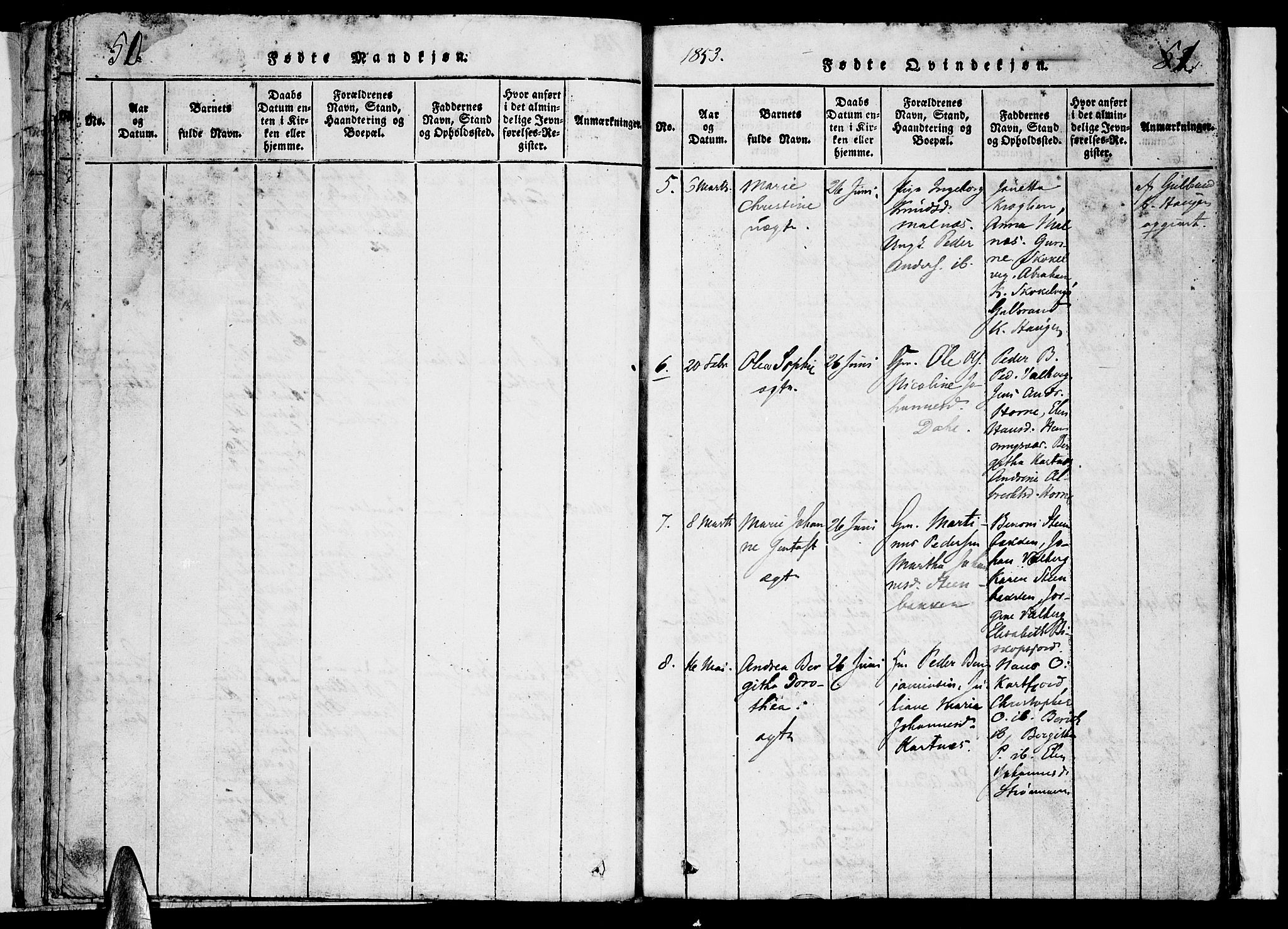 Ministerialprotokoller, klokkerbøker og fødselsregistre - Nordland, AV/SAT-A-1459/884/L1195: Parish register (copy) no. 884C01, 1837-1867, p. 50-51