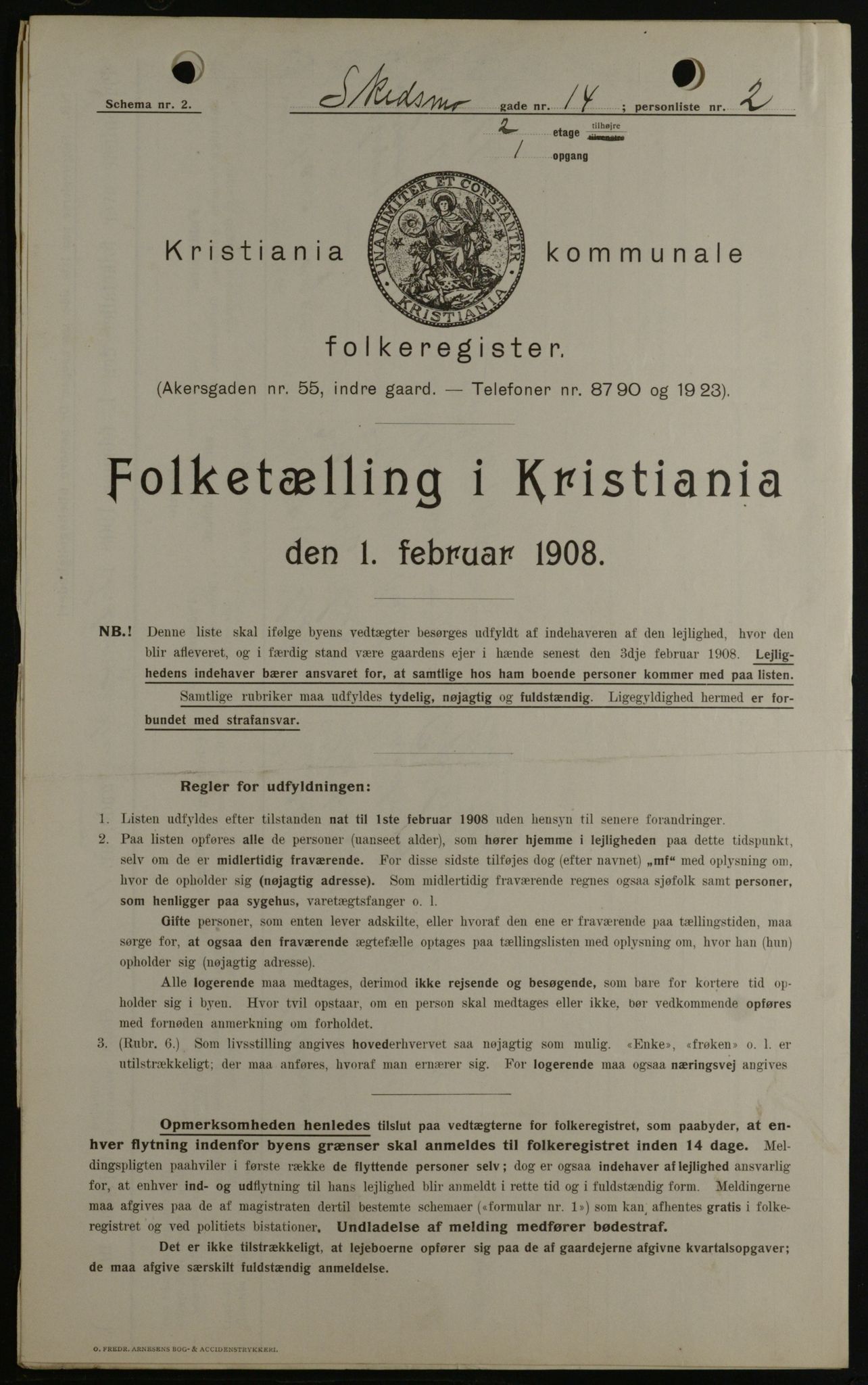 OBA, Municipal Census 1908 for Kristiania, 1908, p. 85894