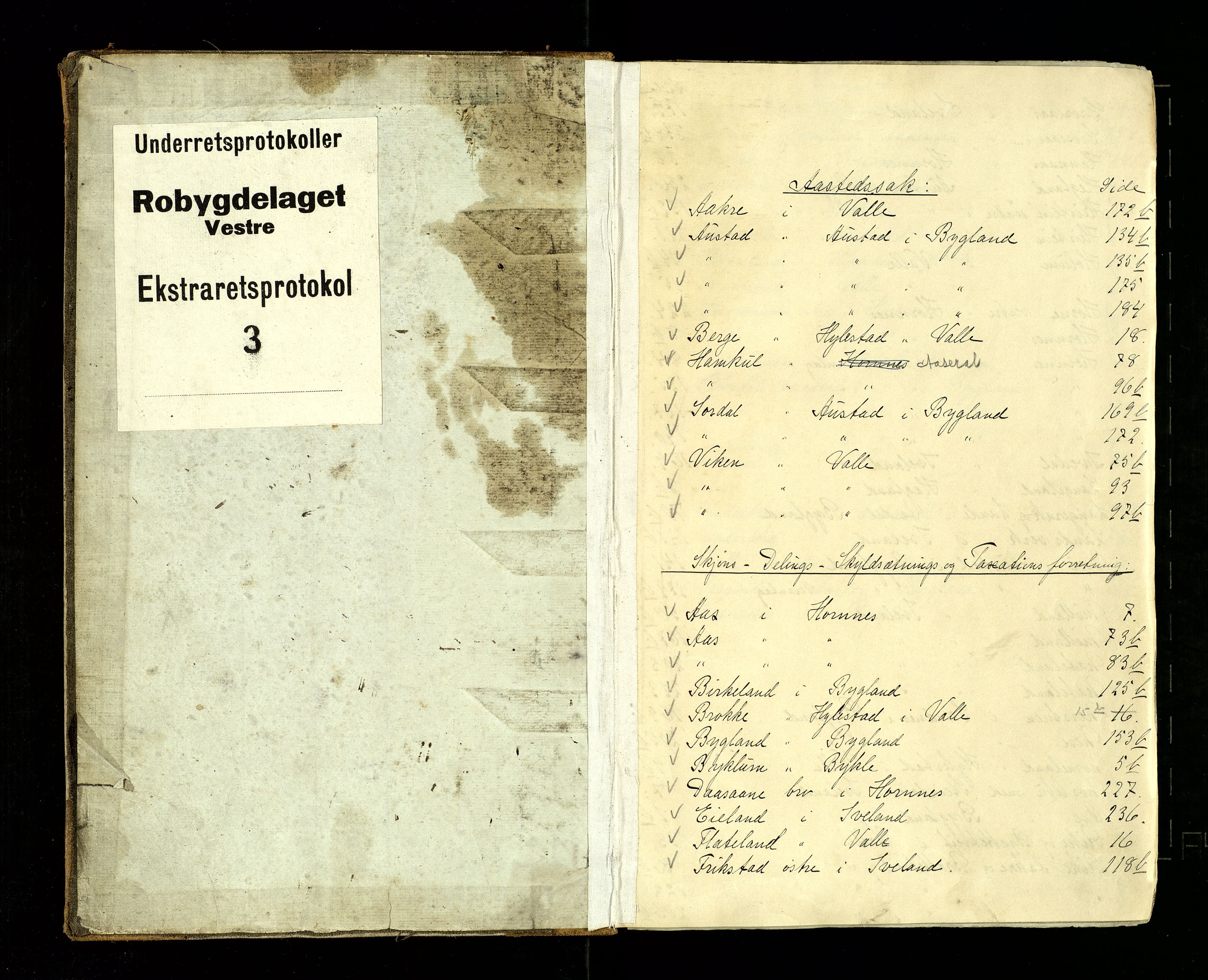Setesdal sorenskriveri, SAK/1221-0011/F/Fb/L0003: Ekstrarettsprotokoll nr 3, 1844-1849