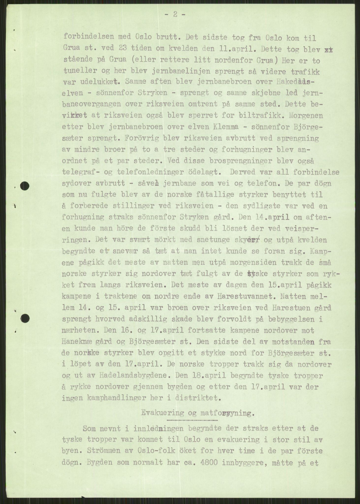 Forsvaret, Forsvarets krigshistoriske avdeling, AV/RA-RAFA-2017/Y/Ya/L0014: II-C-11-31 - Fylkesmenn.  Rapporter om krigsbegivenhetene 1940., 1940, p. 188