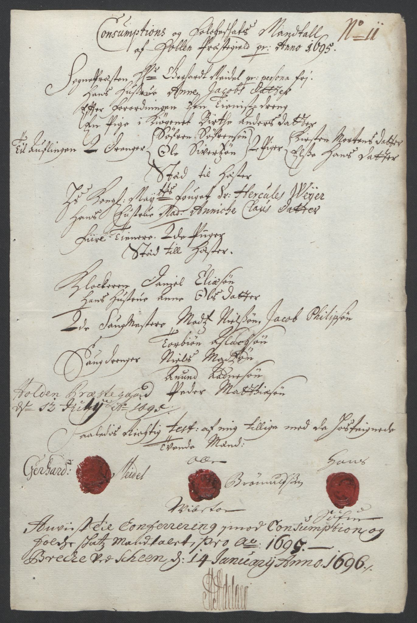 Rentekammeret inntil 1814, Reviderte regnskaper, Fogderegnskap, AV/RA-EA-4092/R36/L2093: Fogderegnskap Øvre og Nedre Telemark og Bamble, 1695, p. 330