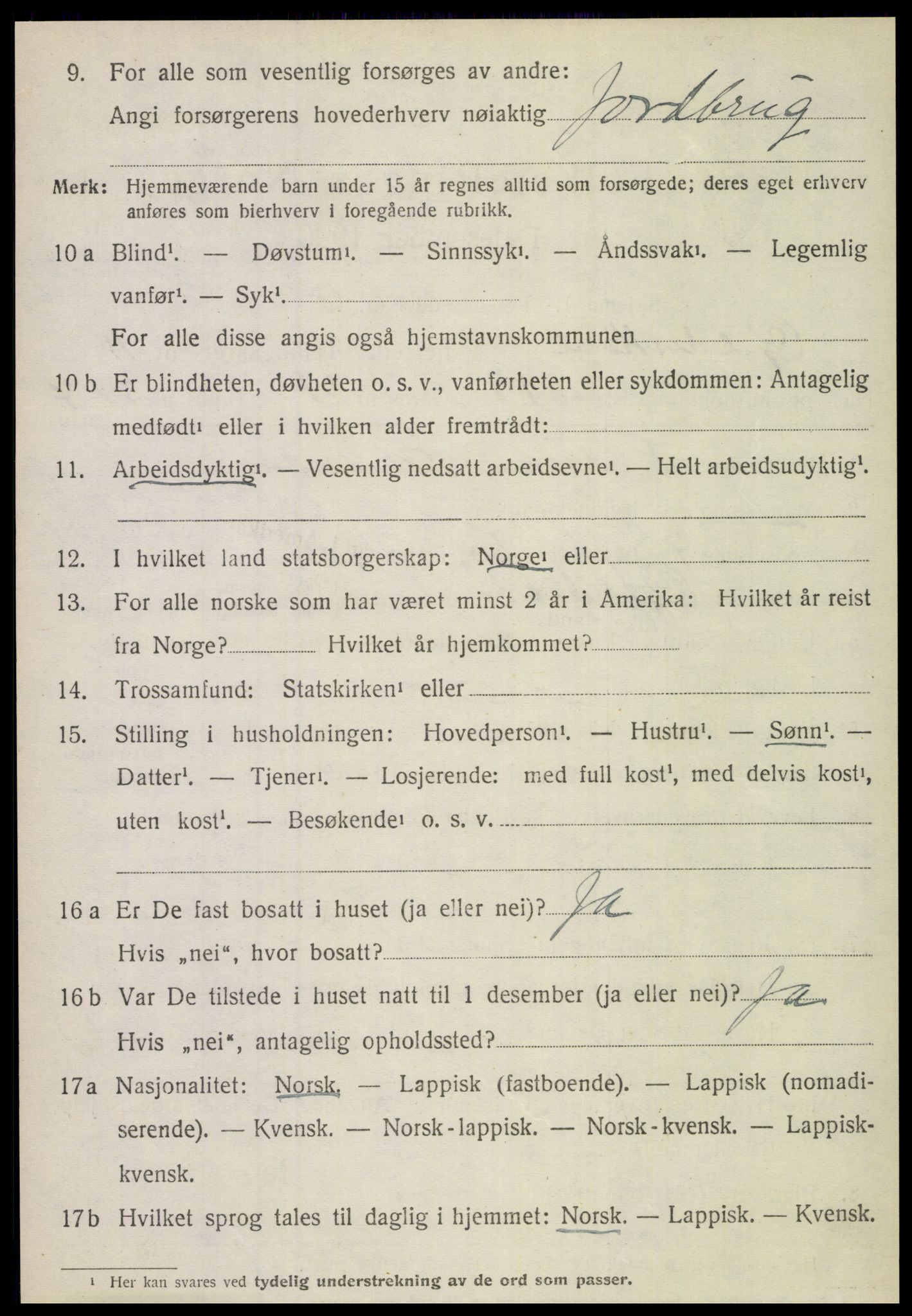 SAT, 1920 census for Gildeskål, 1920, p. 6205