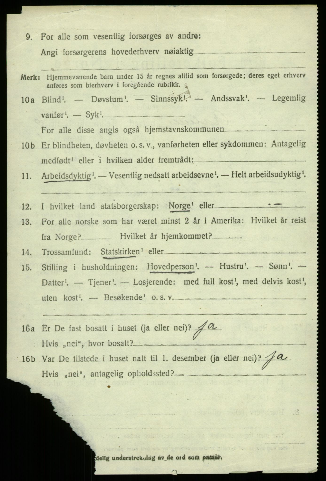 SAB, 1920 census for Åsane, 1920, p. 4094