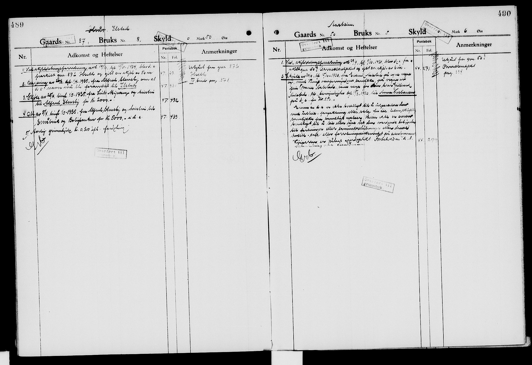 Nord-Hedmark sorenskriveri, SAH/TING-012/H/Ha/Had/Hade/L0007: Mortgage register no. 4.7, 1924-1940, p. 489-490