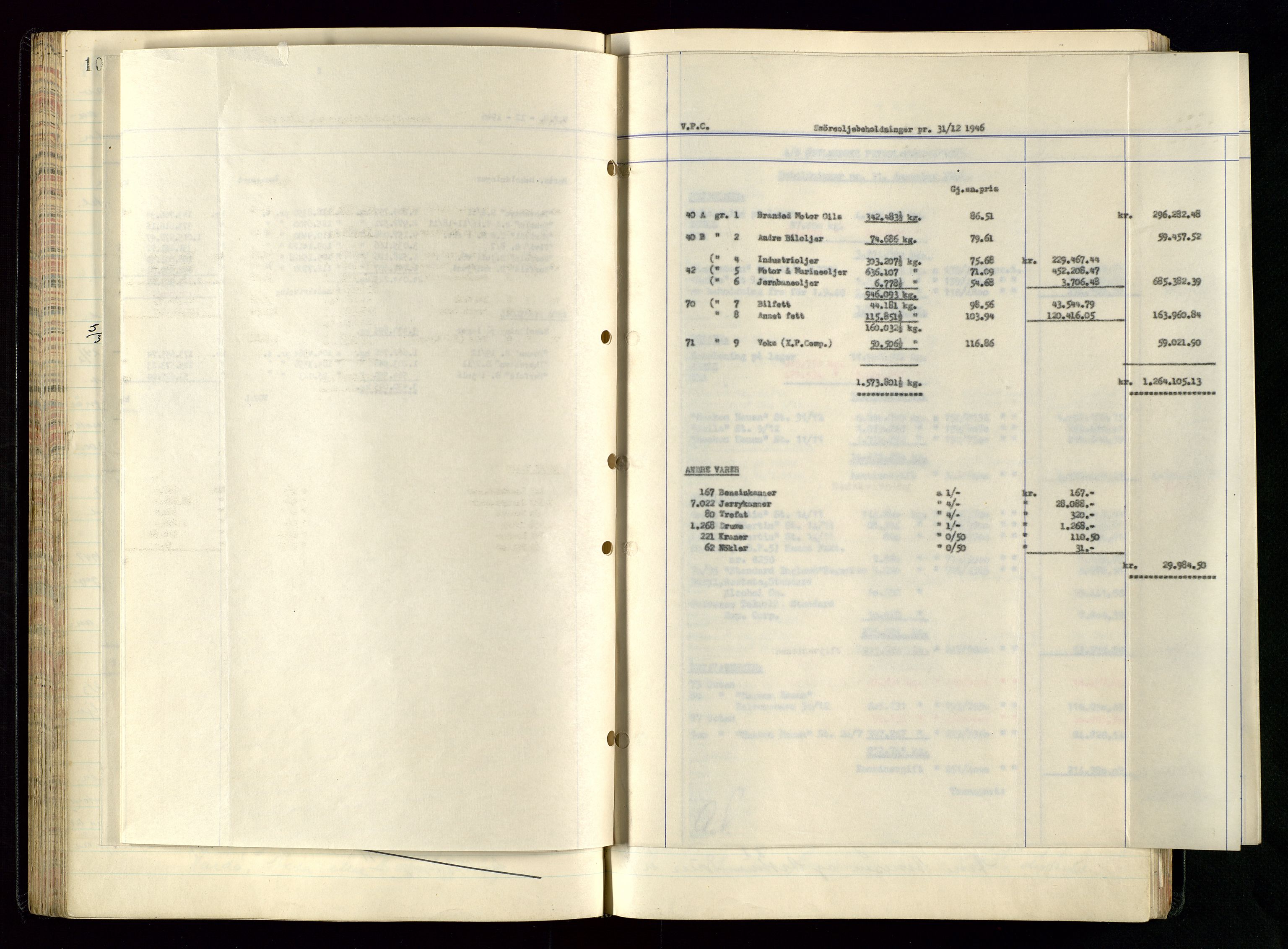 PA 1534 - Østlandske Petroleumscompagni A/S, AV/SAST-A-101954/A/Aa/L0005/0001: Direksjonsprotokoller / Den Administrerende Direksjon alle selskaper (referatprotokoll), 1943-1958