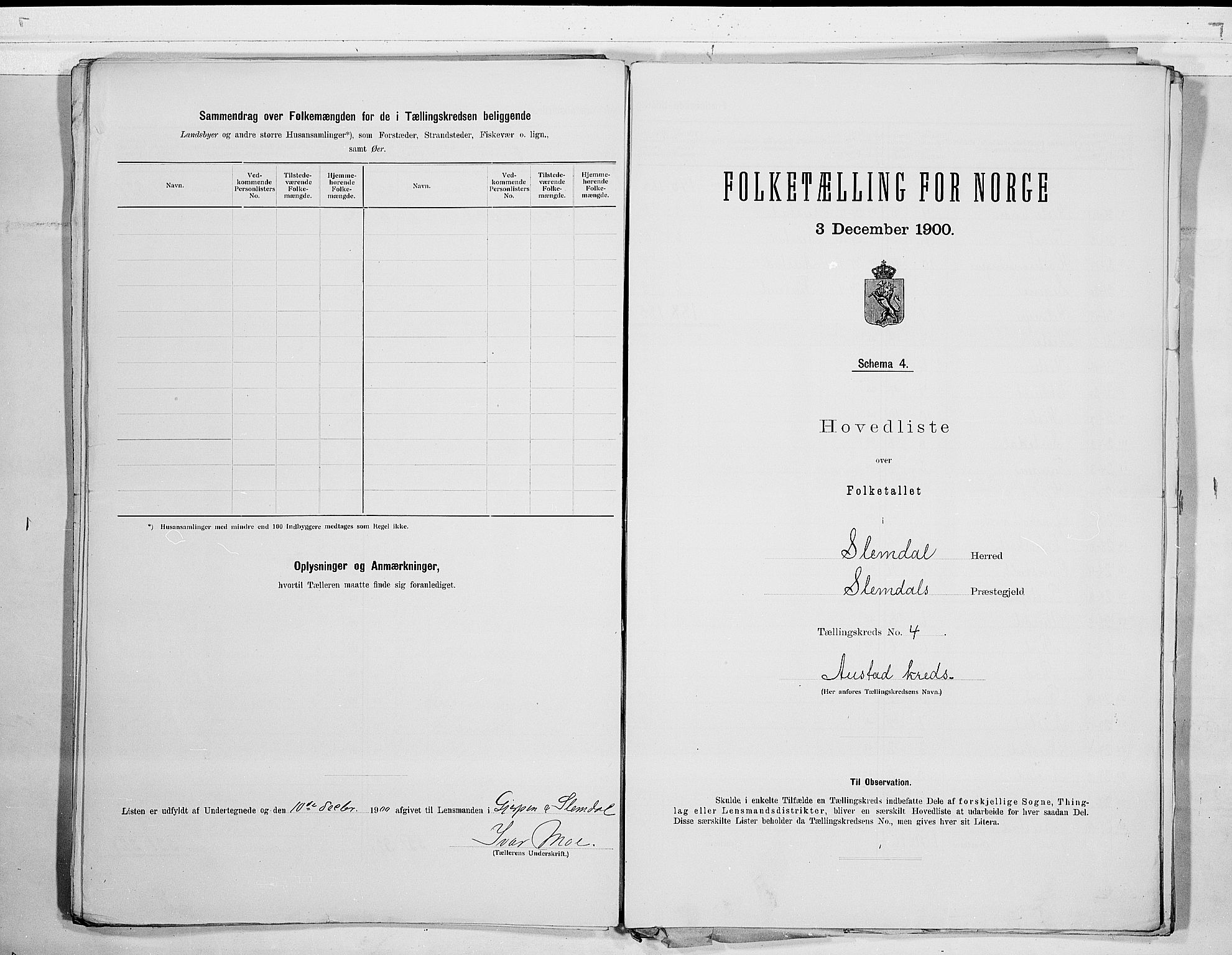 SAKO, 1900 census for Slemdal, 1900, p. 10