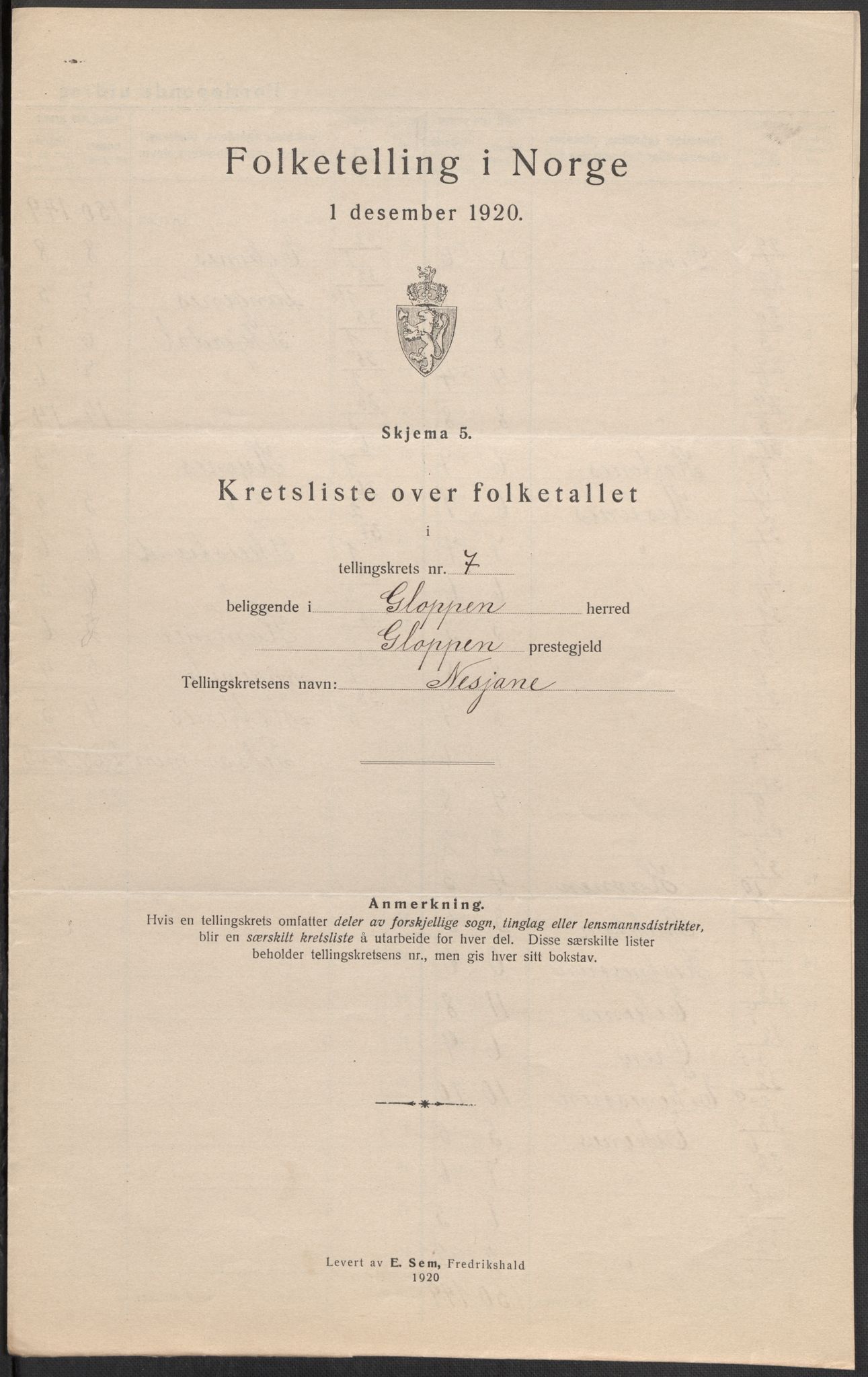 SAB, 1920 census for Gloppen, 1920, p. 24