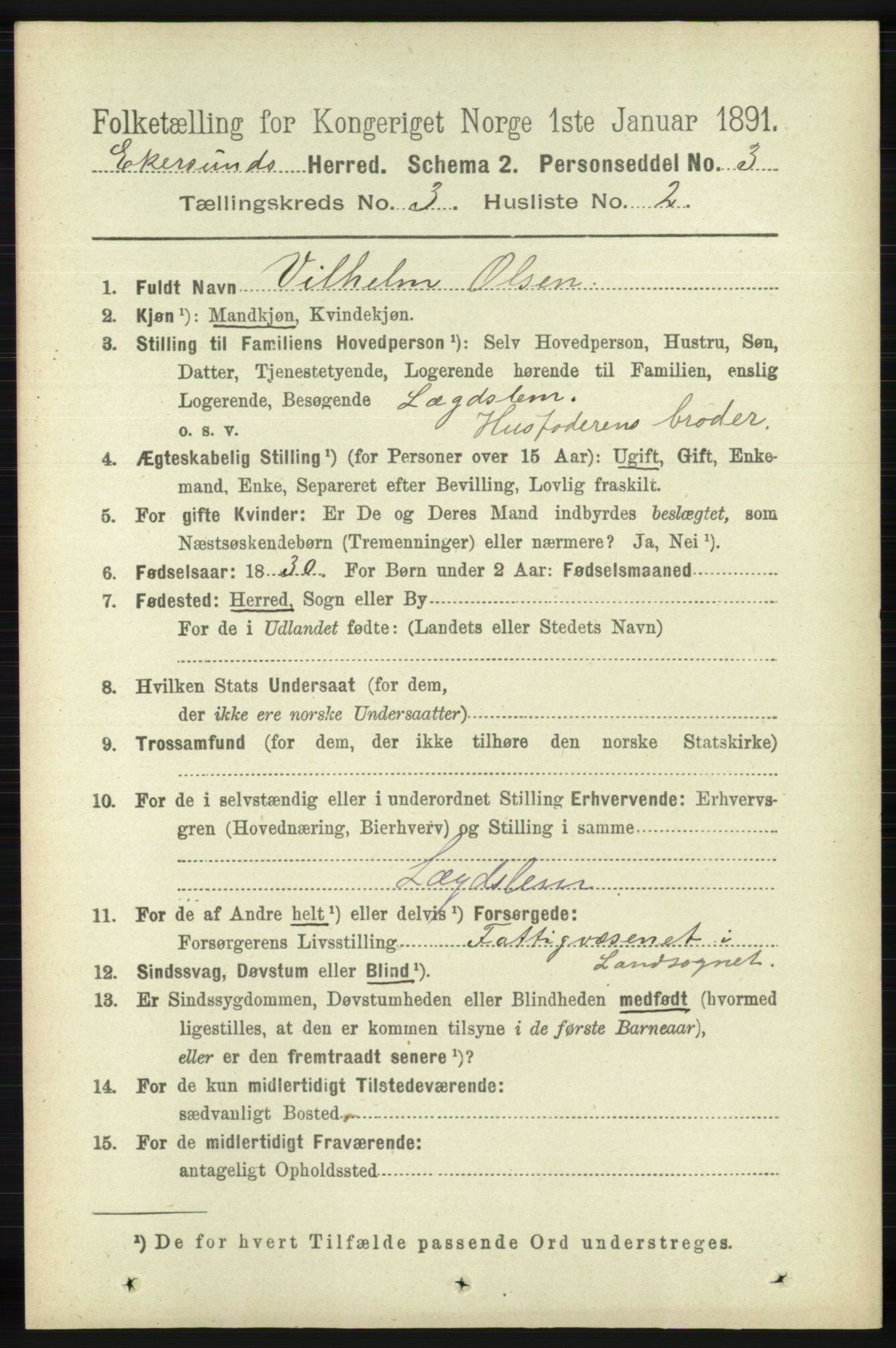 RA, 1891 census for 1116 Eigersund herred, 1891, p. 1059