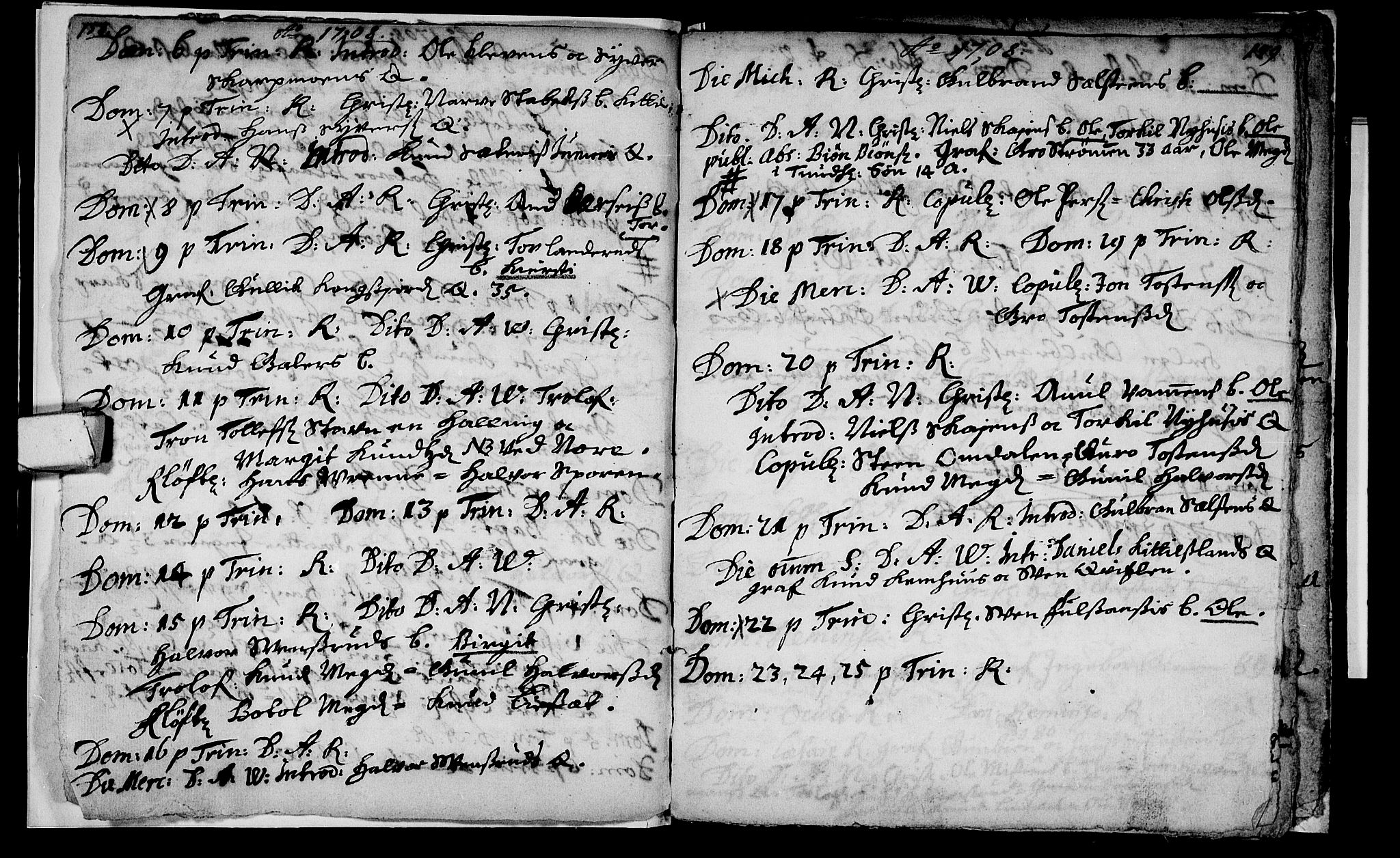 Rollag kirkebøker, AV/SAKO-A-240/F/Fa/L0001: Parish register (official) no. I 1, 1708-1712, p. 158-159