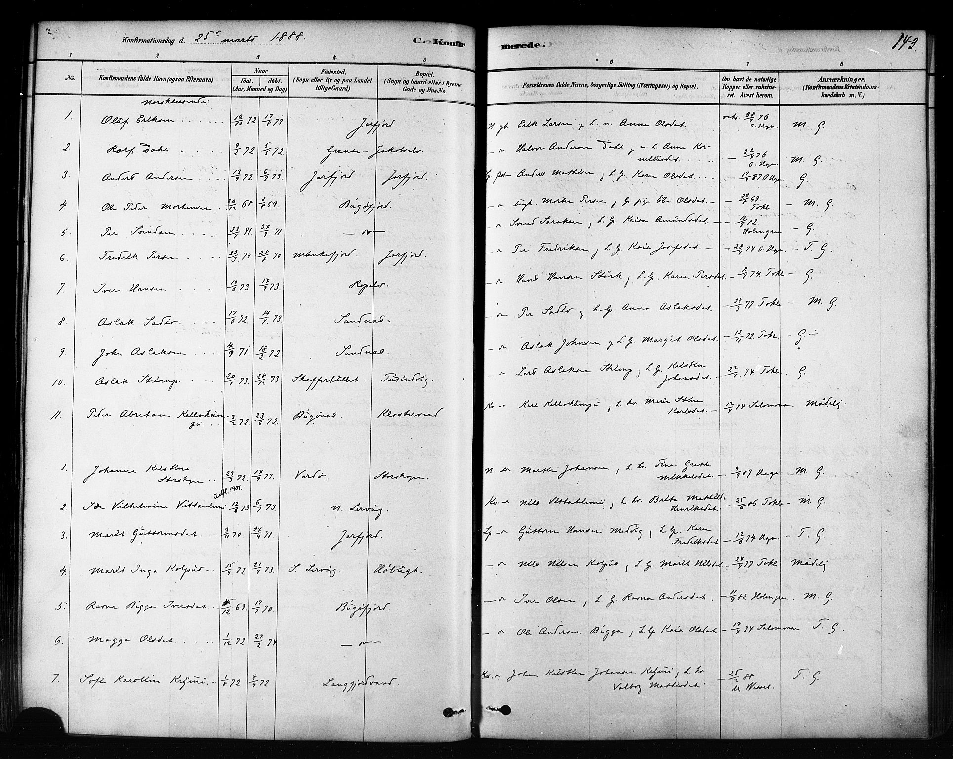 Sør-Varanger sokneprestkontor, SATØ/S-1331/H/Ha/L0003kirke: Parish register (official) no. 3, 1878-1891, p. 143