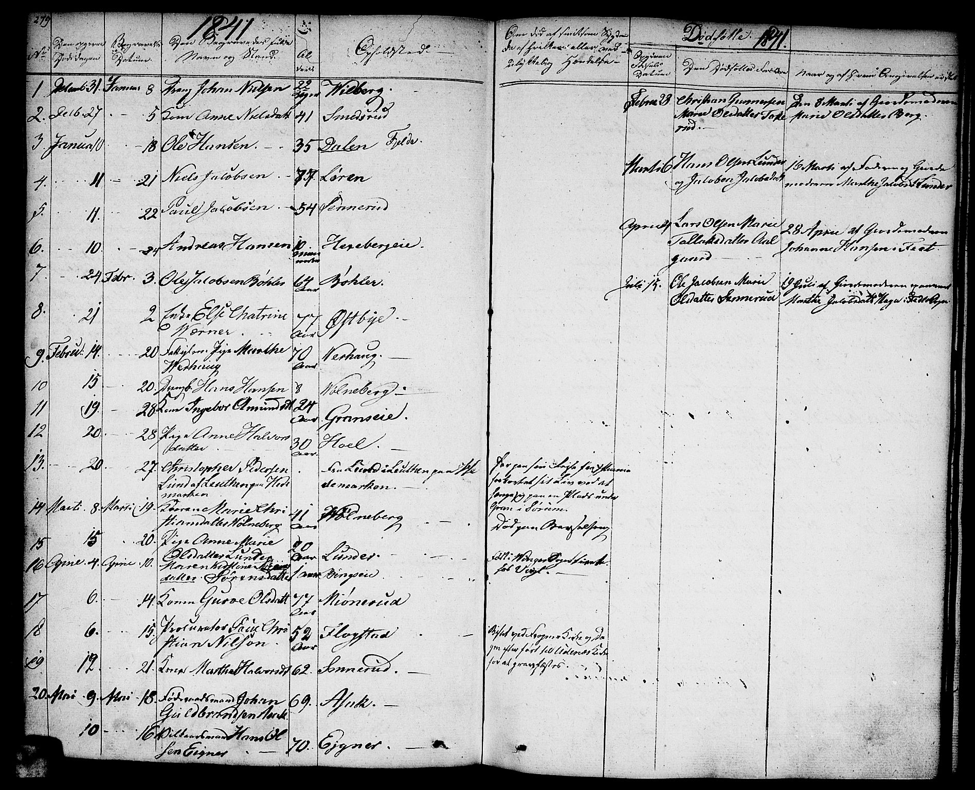 Sørum prestekontor Kirkebøker, AV/SAO-A-10303/F/Fa/L0004: Parish register (official) no. I 4, 1829-1845, p. 279