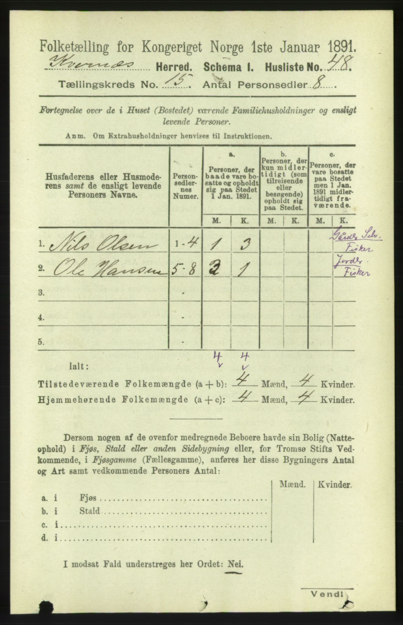 RA, 1891 census for 1553 Kvernes, 1891, p. 5943