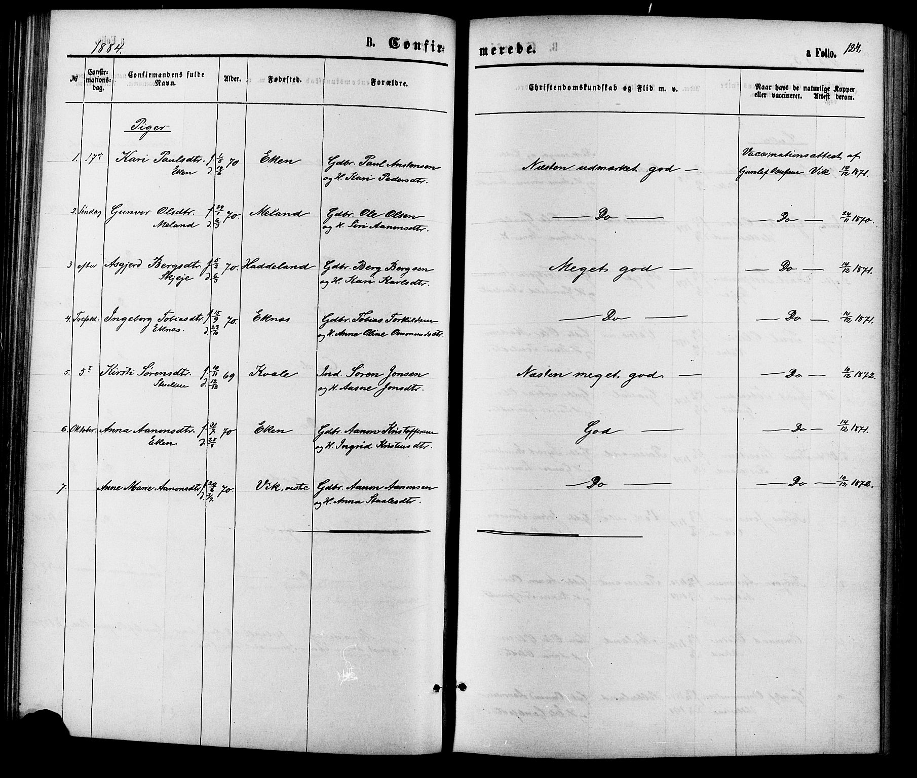 Hægebostad sokneprestkontor, AV/SAK-1111-0024/F/Fa/Fab/L0003: Parish register (official) no. A 3, 1872-1886, p. 124