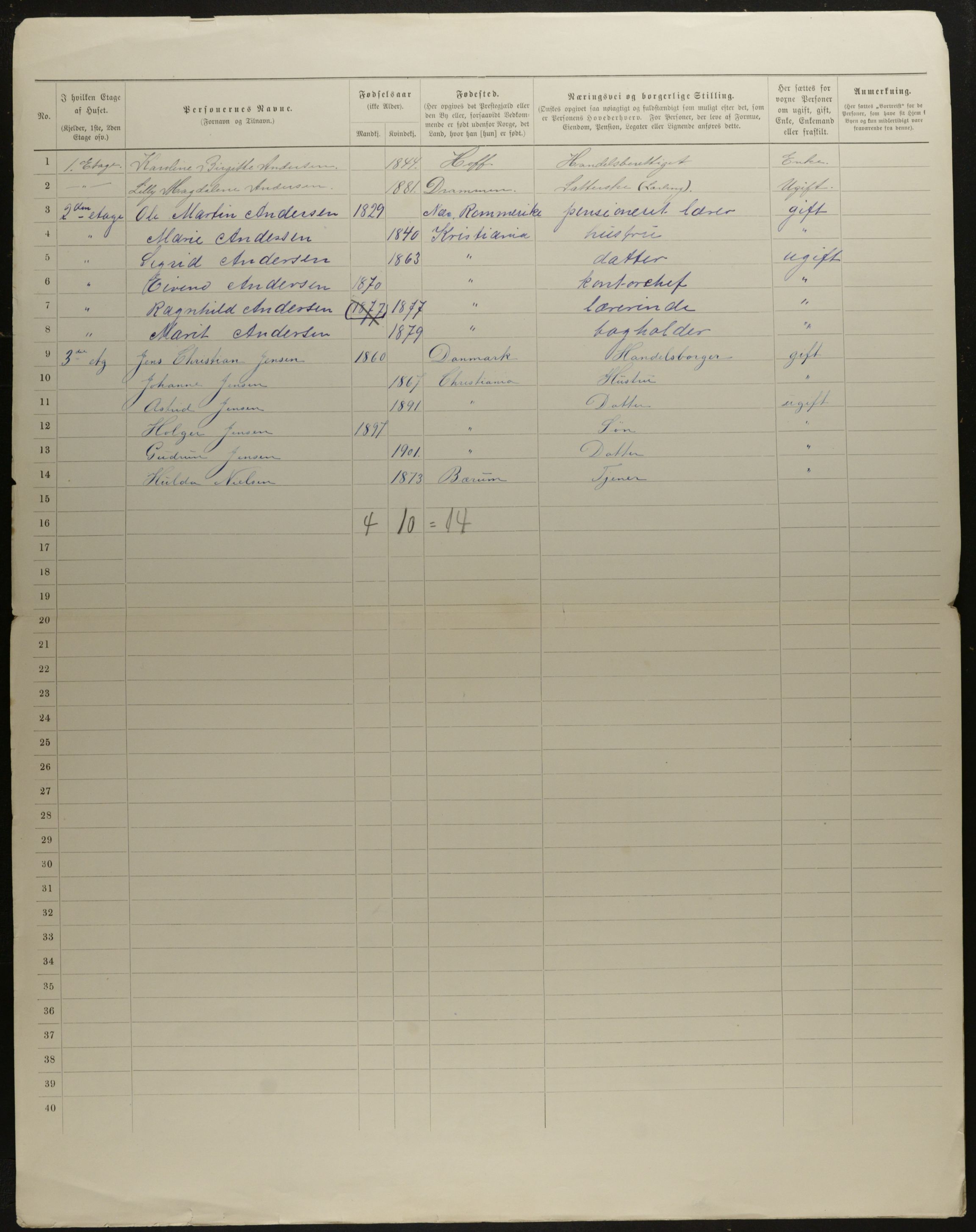 OBA, Municipal Census 1901 for Kristiania, 1901, p. 9349