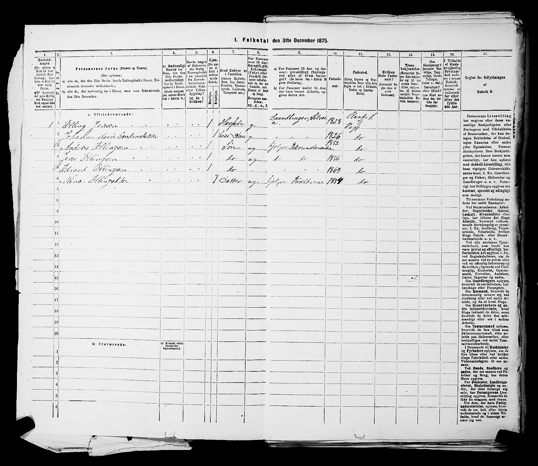 RA, 1875 census for 0135P Råde, 1875, p. 31