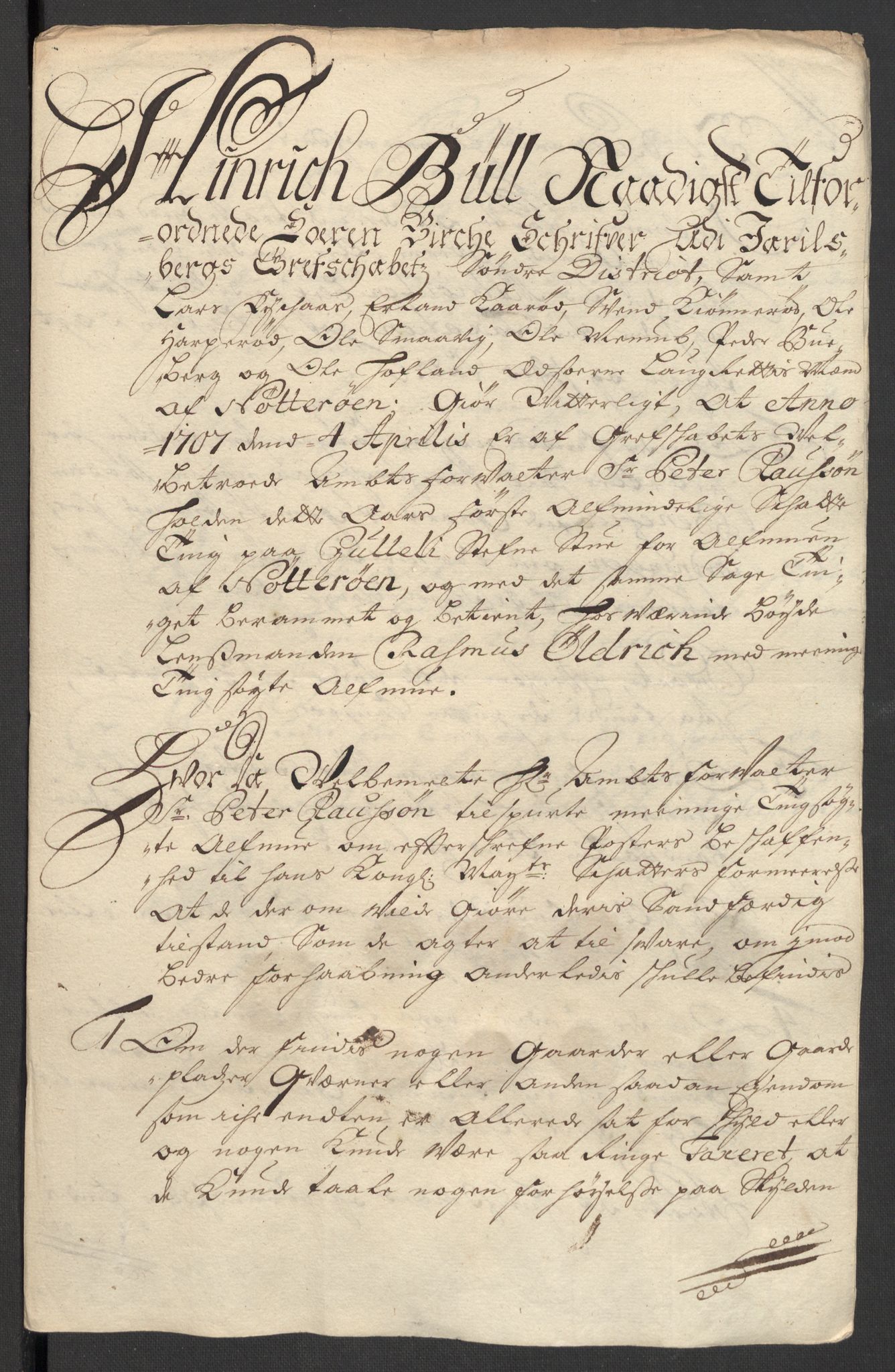 Rentekammeret inntil 1814, Reviderte regnskaper, Fogderegnskap, AV/RA-EA-4092/R32/L1872: Fogderegnskap Jarlsberg grevskap, 1706-1707, p. 420