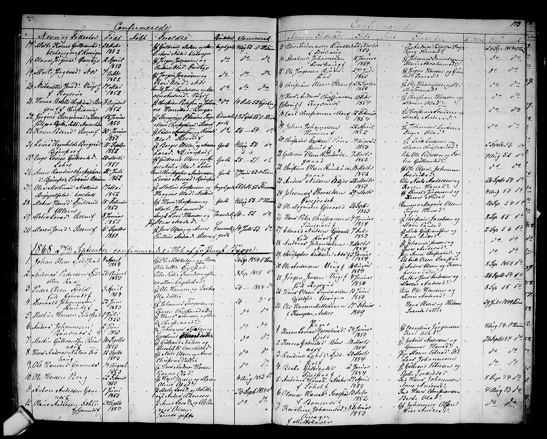 Hole kirkebøker, AV/SAKO-A-228/G/Ga/L0002: Parish register (copy) no. I 2, 1842-1878, p. 173