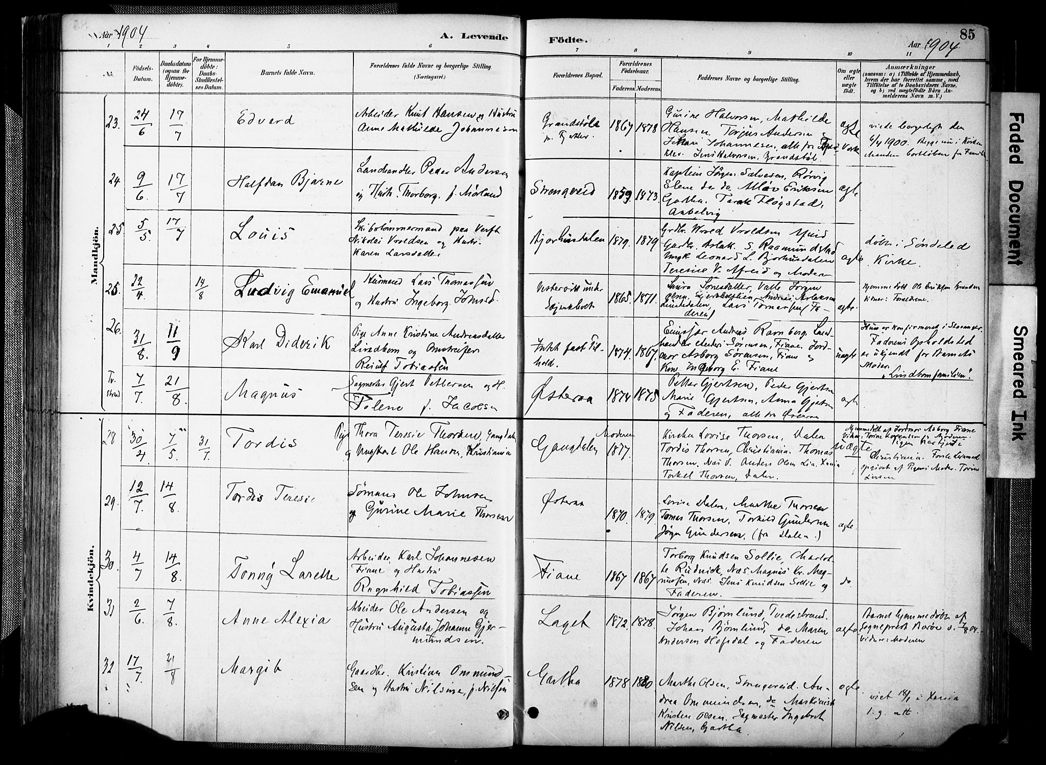 Holt sokneprestkontor, AV/SAK-1111-0021/F/Fa/L0012: Parish register (official) no. A 12, 1885-1907, p. 85