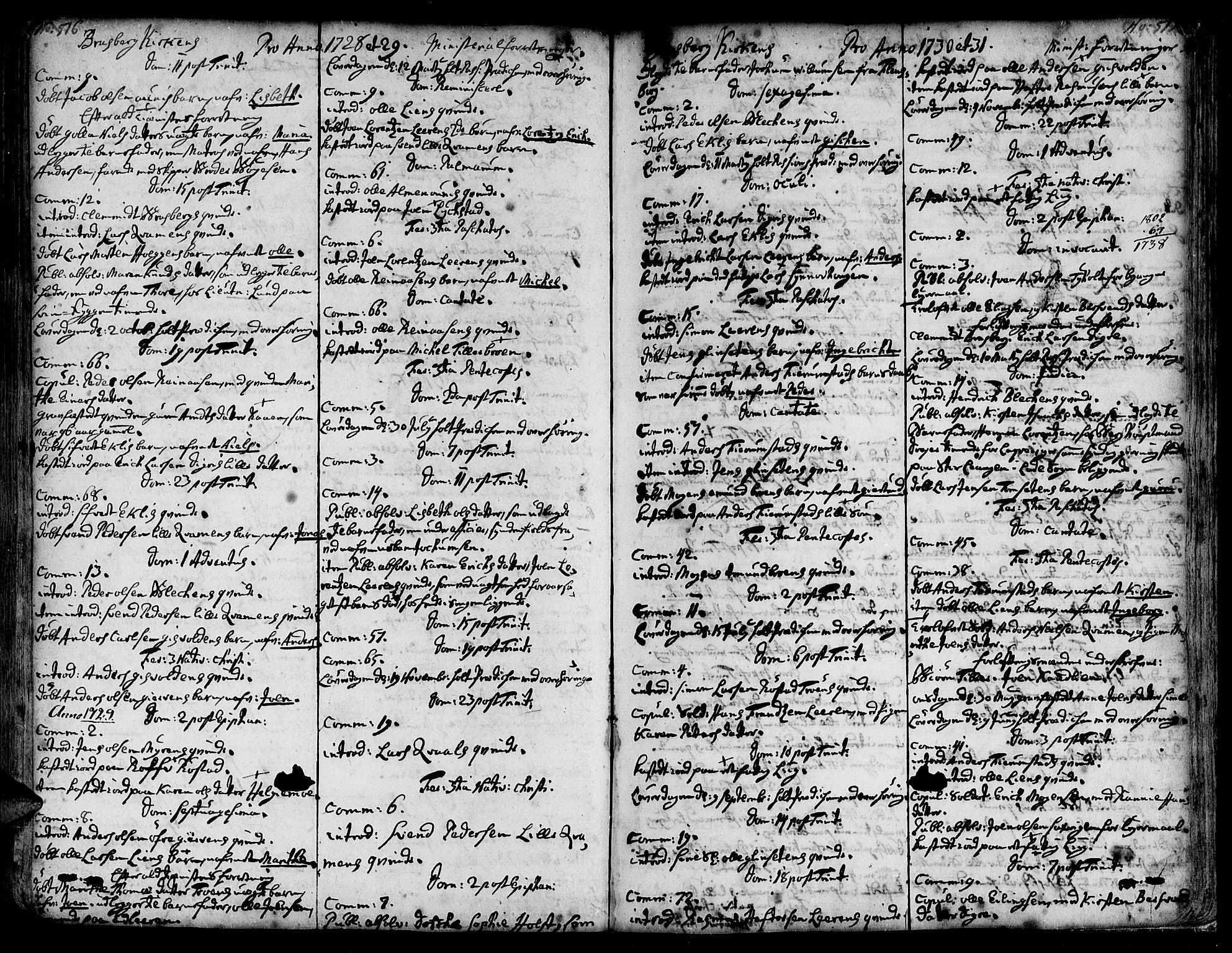 Ministerialprotokoller, klokkerbøker og fødselsregistre - Sør-Trøndelag, AV/SAT-A-1456/606/L0278: Parish register (official) no. 606A01 /4, 1727-1780, p. 516-517