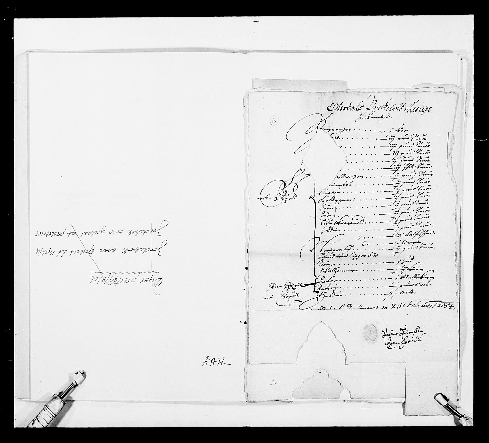 Stattholderembetet 1572-1771, AV/RA-EA-2870/Ek/L0030/0001: Jordebøker 1633-1658: / Kirke- og prestebolsgods i Akershus len, 1654, p. 105