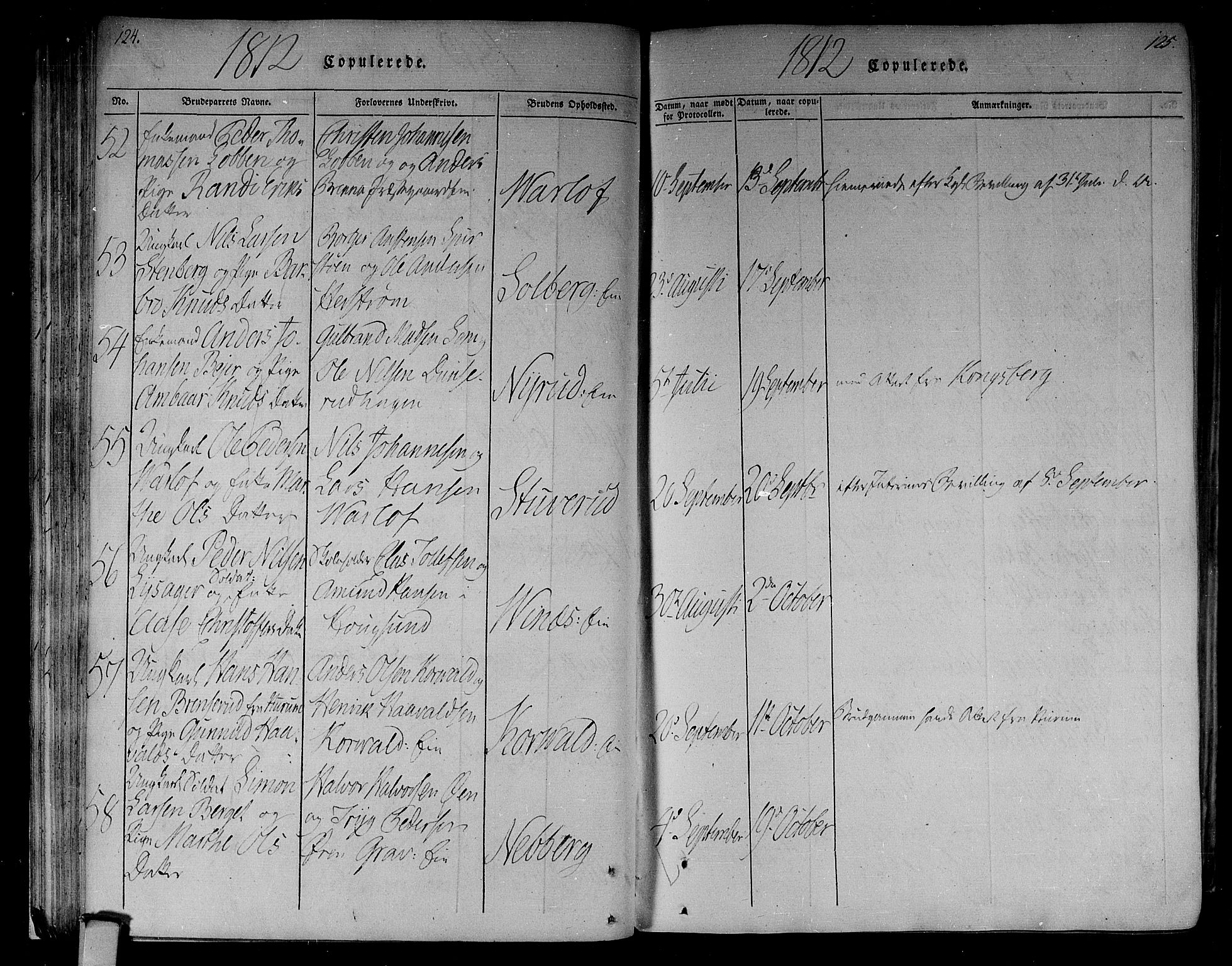 Eiker kirkebøker, AV/SAKO-A-4/F/Fa/L0010: Parish register (official) no. I 10, 1806-1815, p. 124-125