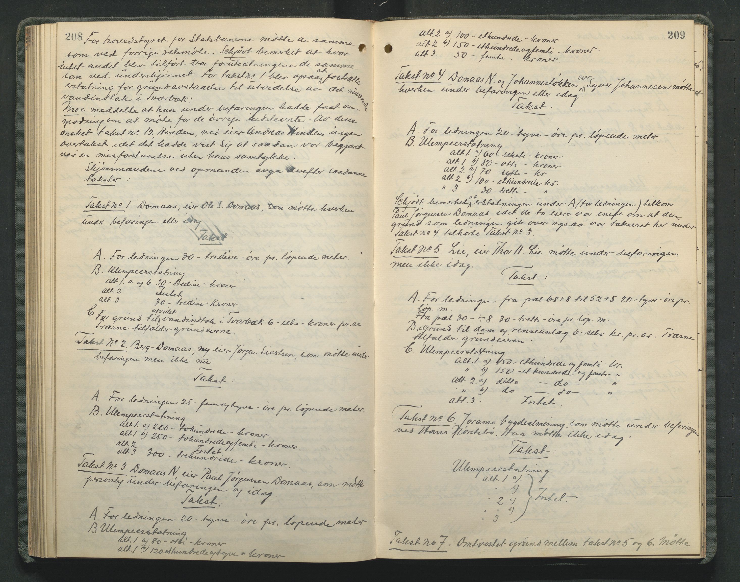 Nord-Gudbrandsdal tingrett, AV/SAH-TING-002/G/Gc/Gcb/L0012: Ekstrarettsprotokoll for åstedssaker, 1916-1922, p. 208-209