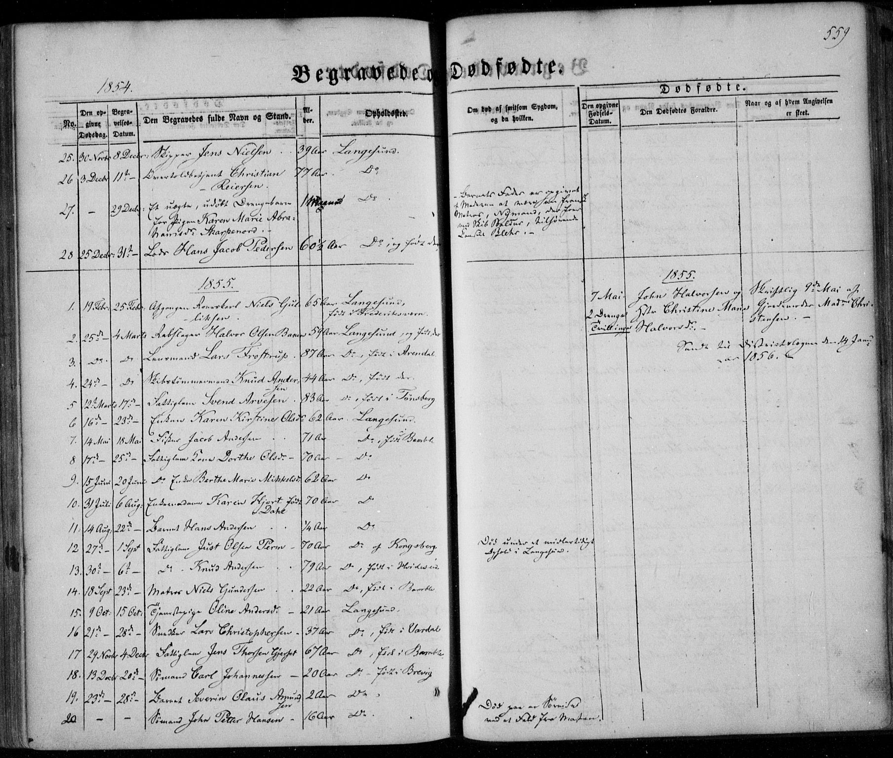 Bamble kirkebøker, SAKO/A-253/F/Fa/L0005: Parish register (official) no. I 5, 1854-1869, p. 559