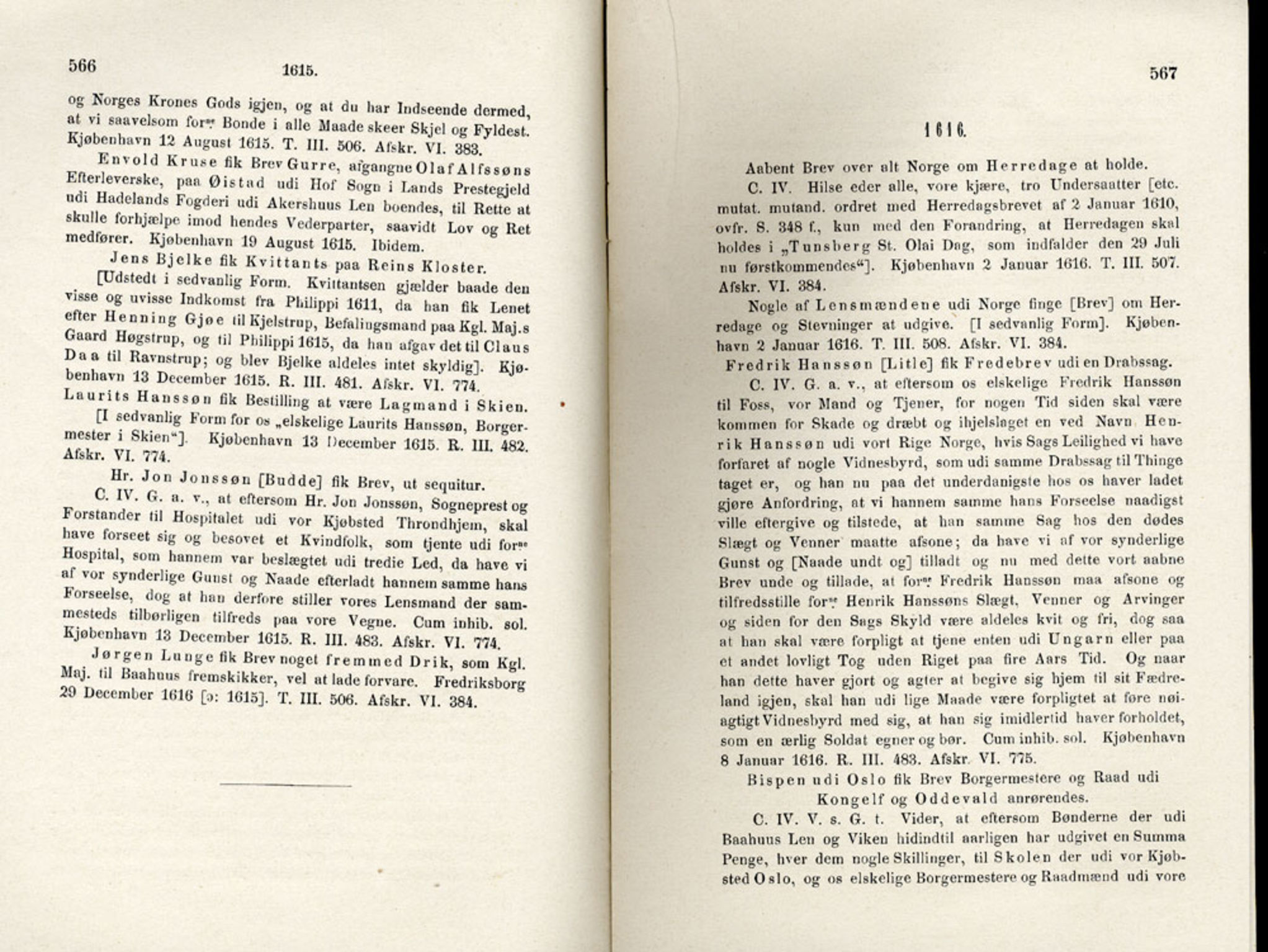 Publikasjoner utgitt av Det Norske Historiske Kildeskriftfond, PUBL/-/-/-: Norske Rigs-Registranter, bind 4, 1603-1618, p. 566-567