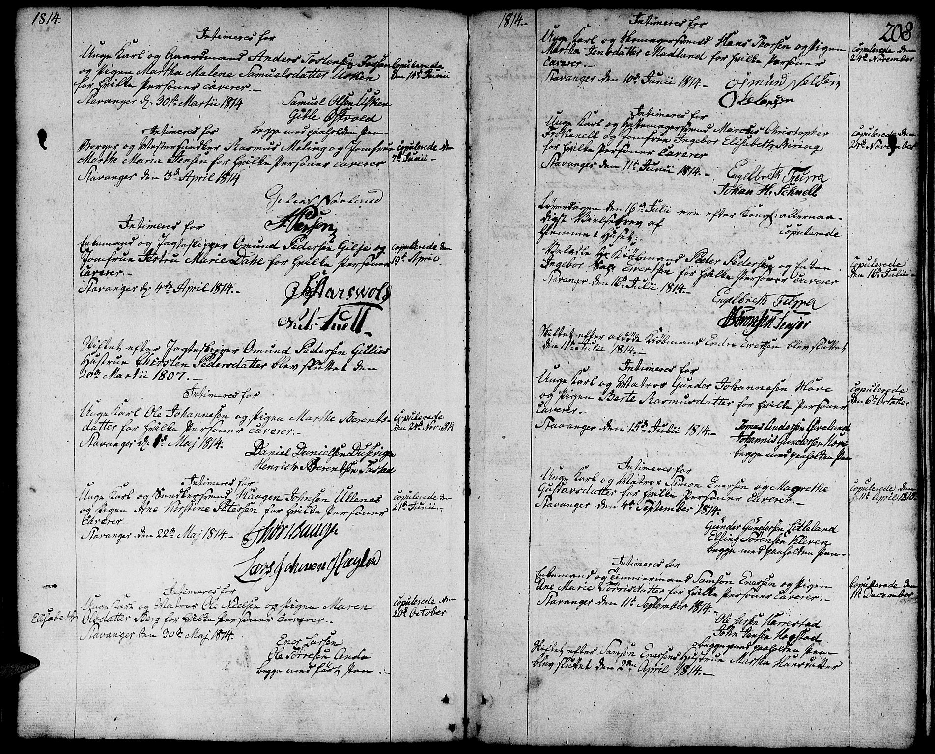 Domkirken sokneprestkontor, SAST/A-101812/001/30/30BA/L0006: Parish register (official) no. A 6, 1783-1815, p. 208