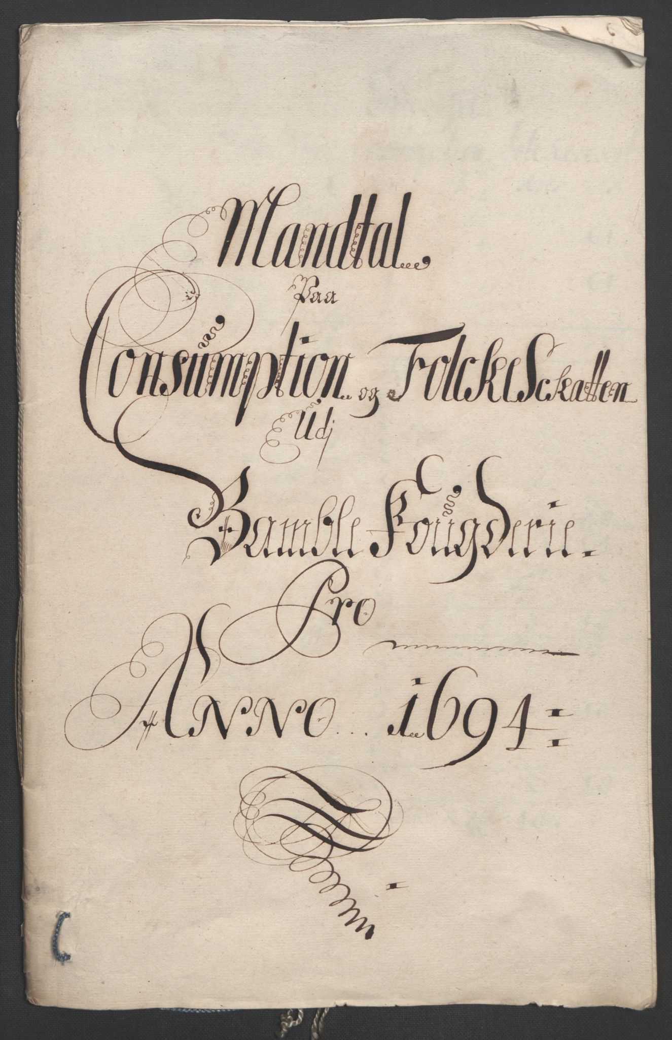 Rentekammeret inntil 1814, Reviderte regnskaper, Fogderegnskap, RA/EA-4092/R36/L2092: Fogderegnskap Øvre og Nedre Telemark og Bamble, 1694, p. 210