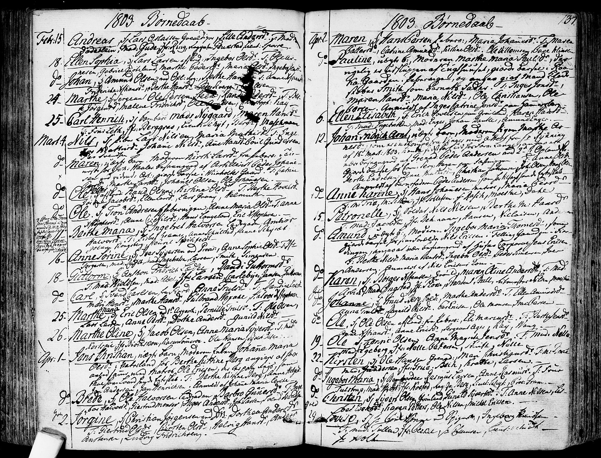 Garnisonsmenigheten Kirkebøker, AV/SAO-A-10846/F/Fa/L0003: Parish register (official) no. 3, 1777-1809, p. 137