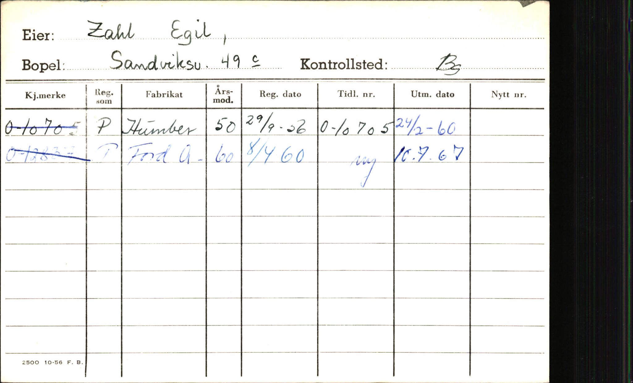 Statens vegvesen, Hordaland vegkontor, AV/SAB-A-5201/2/Hb/L0037: O-eierkort W-P, 1920-1971, p. 995