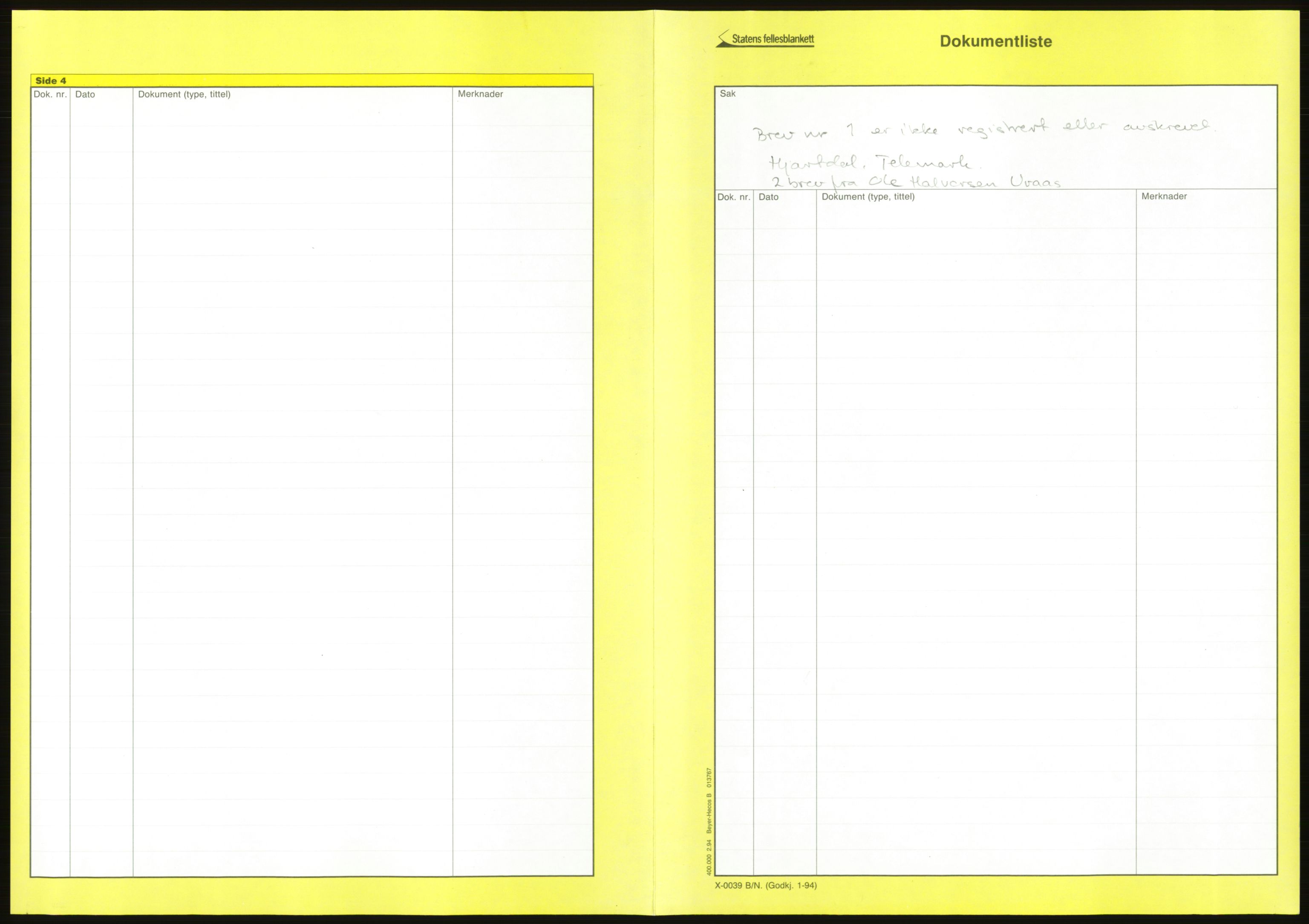 Samlinger til kildeutgivelse, Amerikabrevene, AV/RA-EA-4057/F/L0041: Innlån fra Statsarkivet i Trondheim + Tilvekst, p. 3