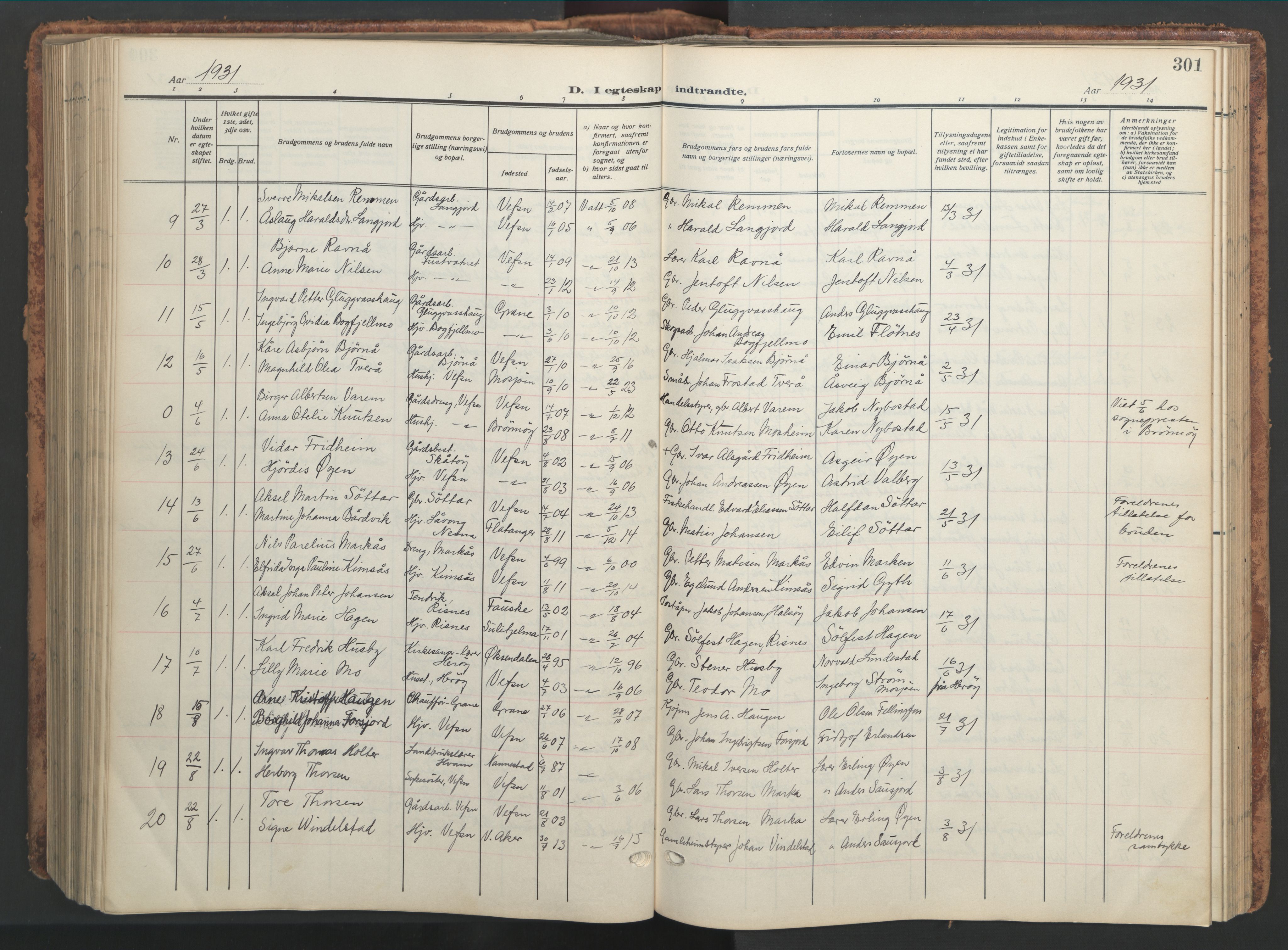 Ministerialprotokoller, klokkerbøker og fødselsregistre - Nordland, AV/SAT-A-1459/820/L0302: Parish register (copy) no. 820C04, 1917-1948, p. 301