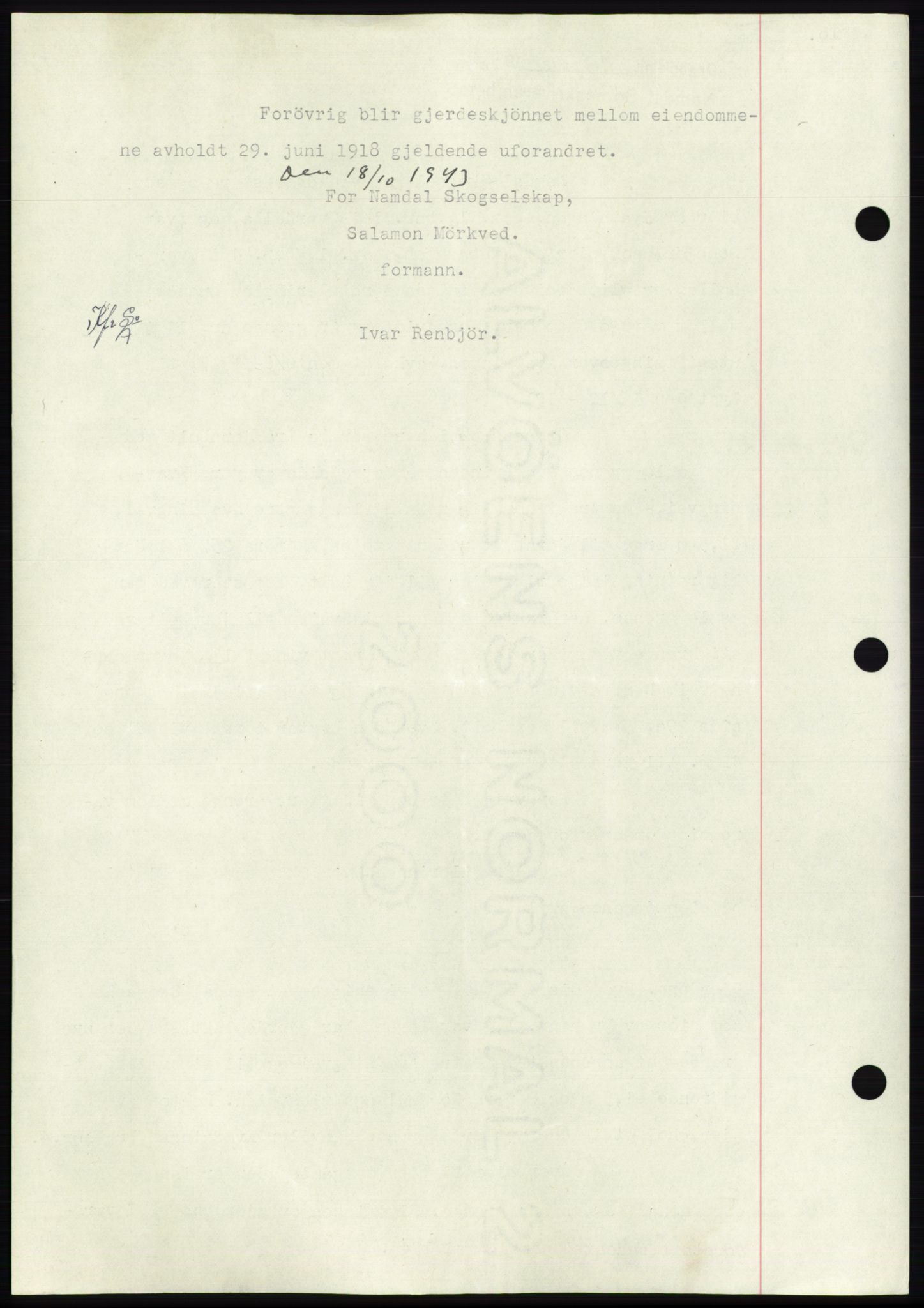 Namdal sorenskriveri, AV/SAT-A-4133/1/2/2C: Mortgage book no. -, 1943-1944, Diary no: : 1716/1943