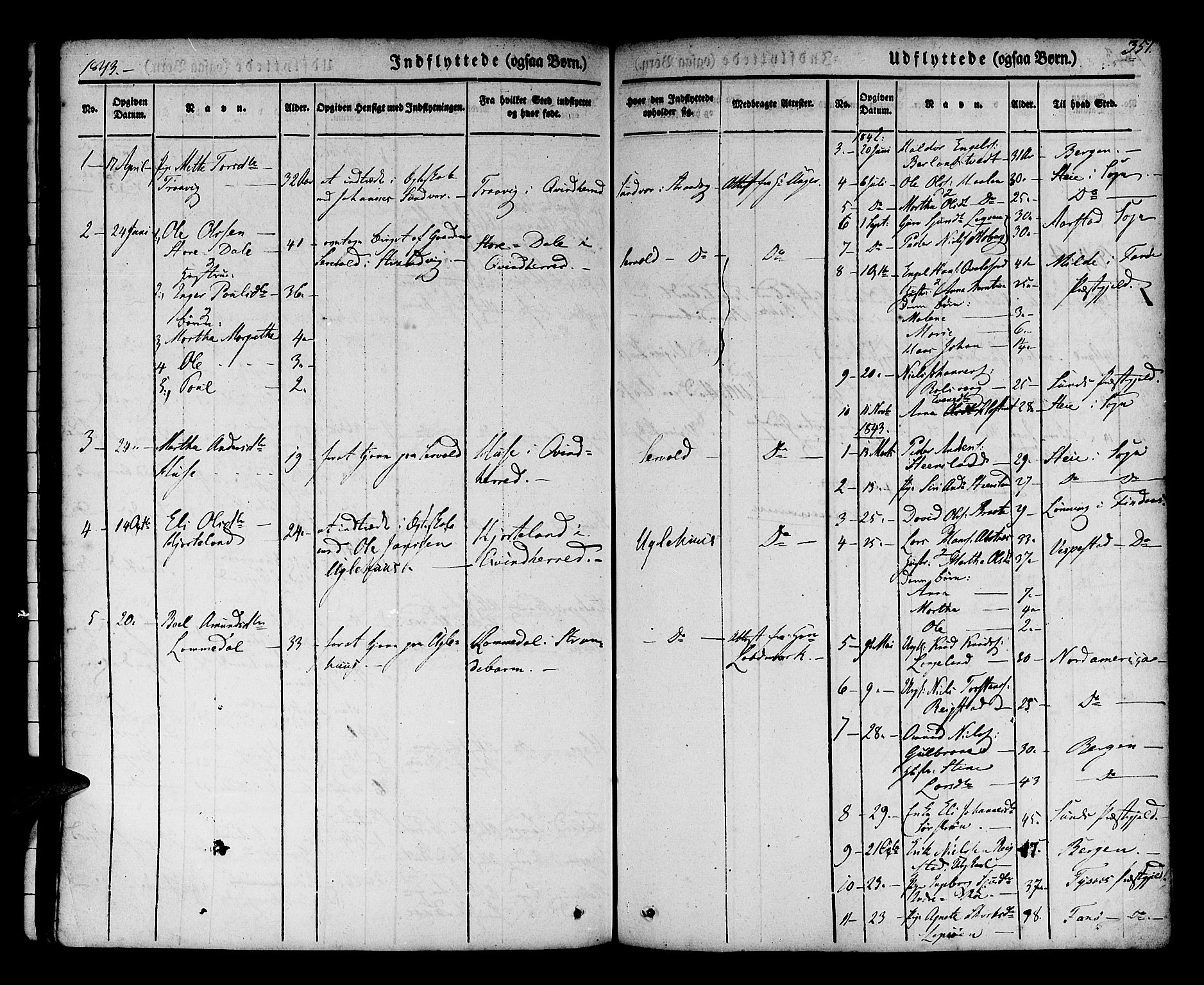 Os sokneprestembete, SAB/A-99929: Parish register (official) no. A 15, 1839-1851, p. 351