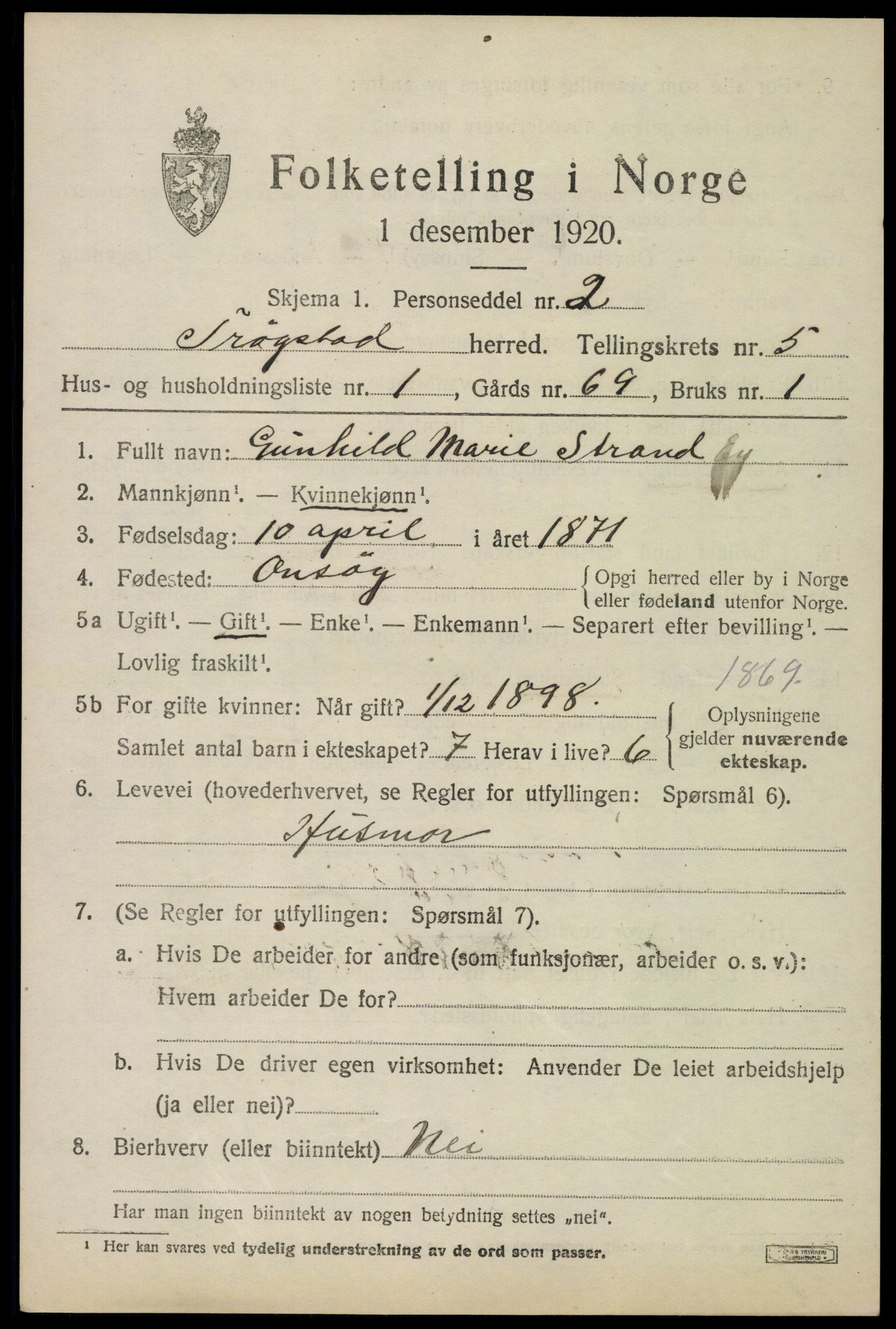 SAO, 1920 census for Trøgstad, 1920, p. 5656