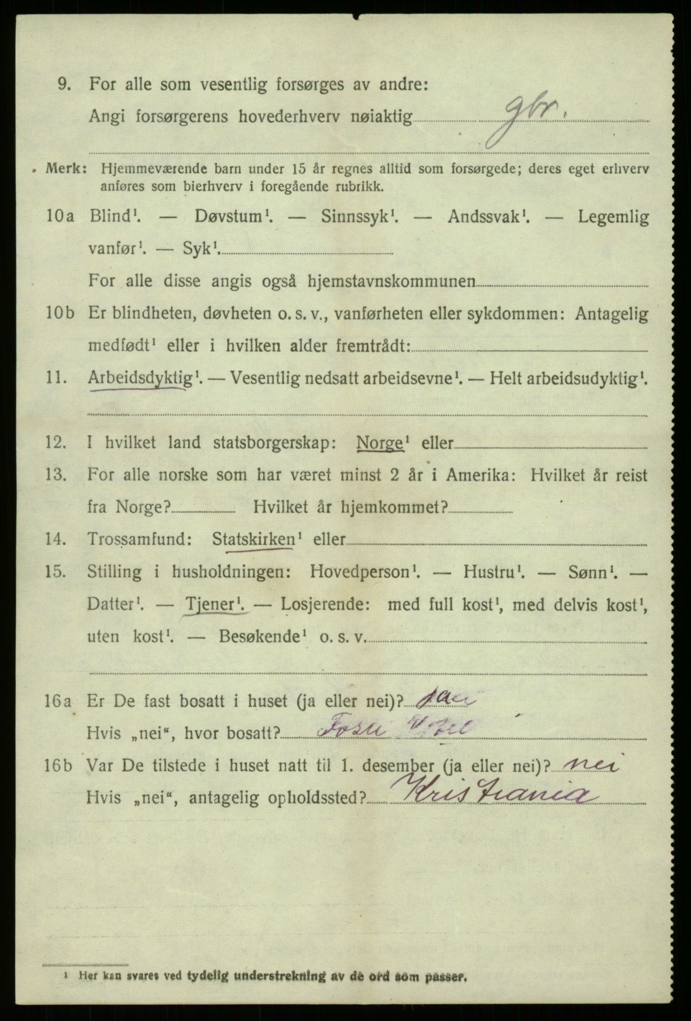 SAB, 1920 census for Eidfjord, 1920, p. 1919