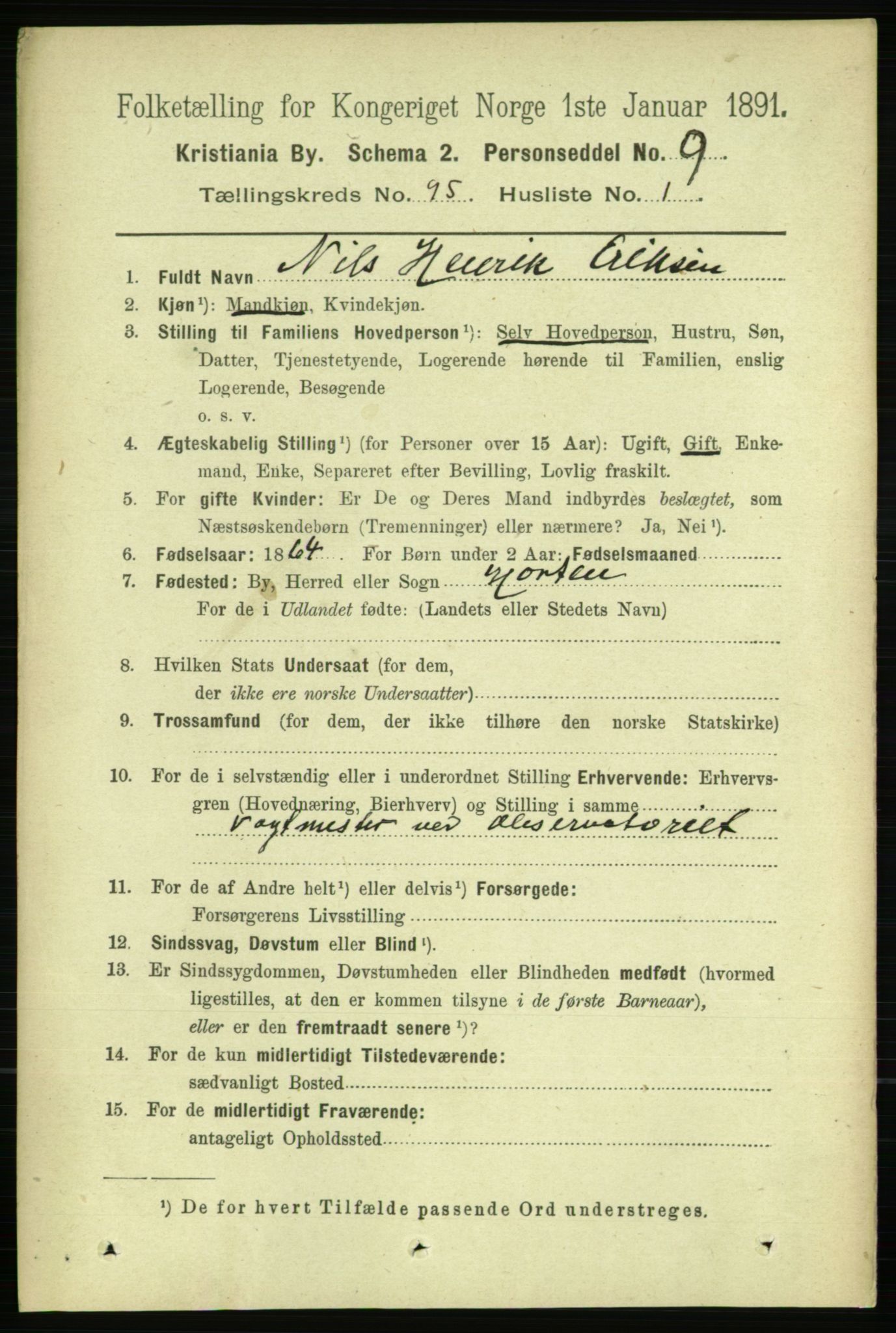 RA, 1891 census for 0301 Kristiania, 1891, p. 46295