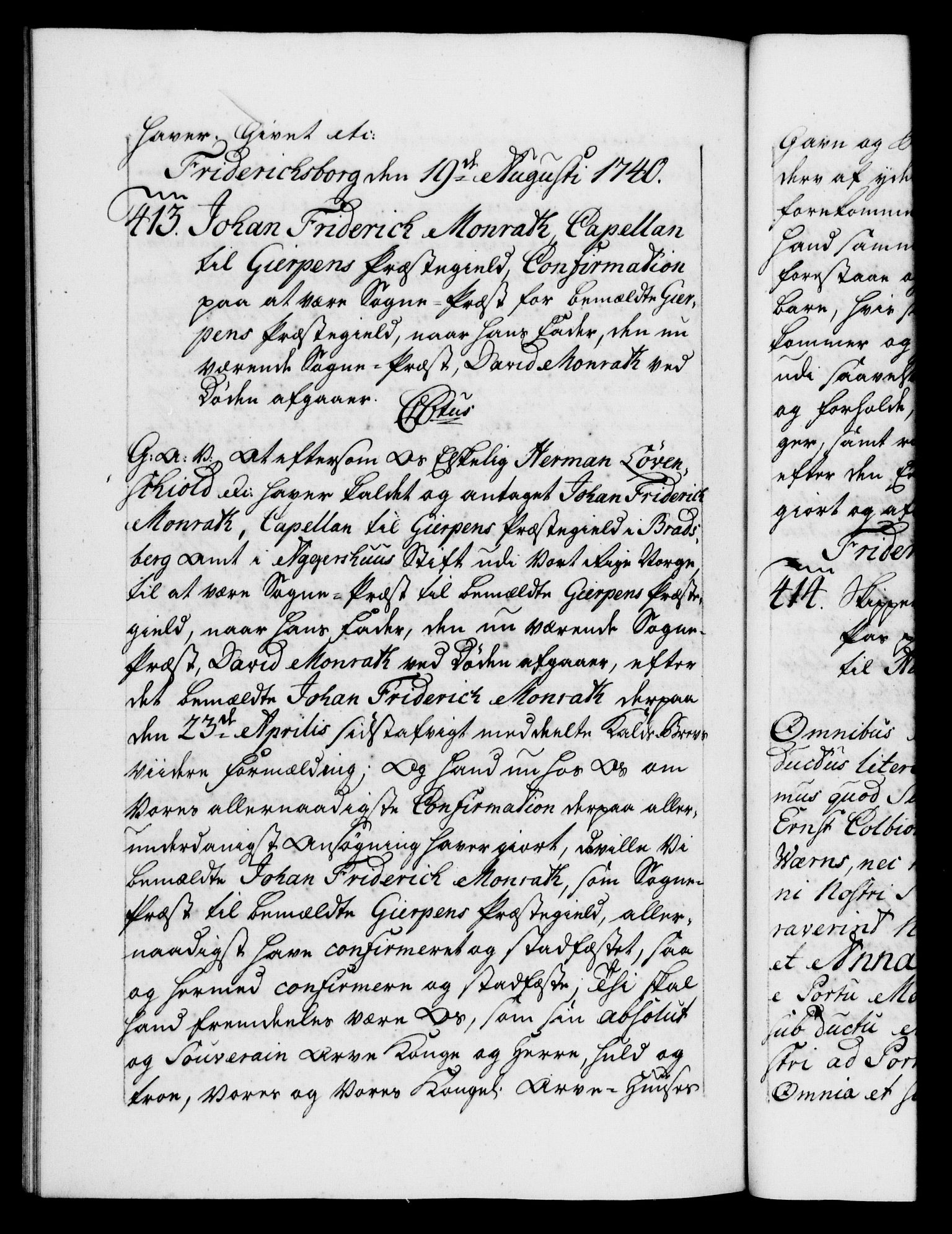 Danske Kanselli 1572-1799, AV/RA-EA-3023/F/Fc/Fca/Fcaa/L0031: Norske registre, 1739-1740, p. 594b