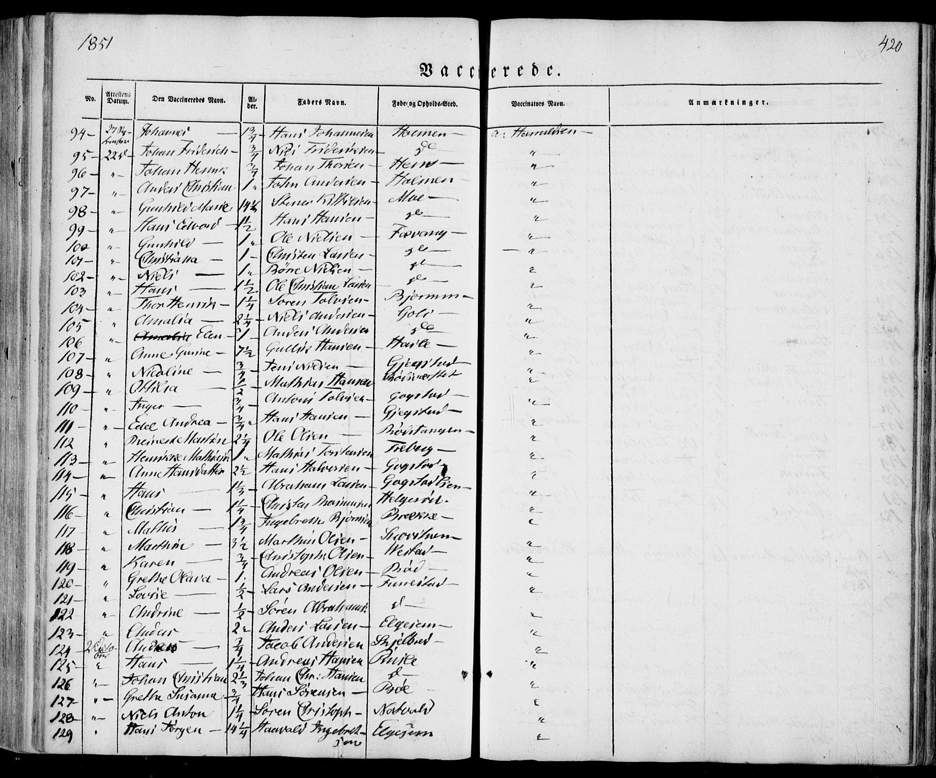 Sandar kirkebøker, SAKO/A-243/F/Fa/L0006: Parish register (official) no. 6, 1847-1860, p. 420