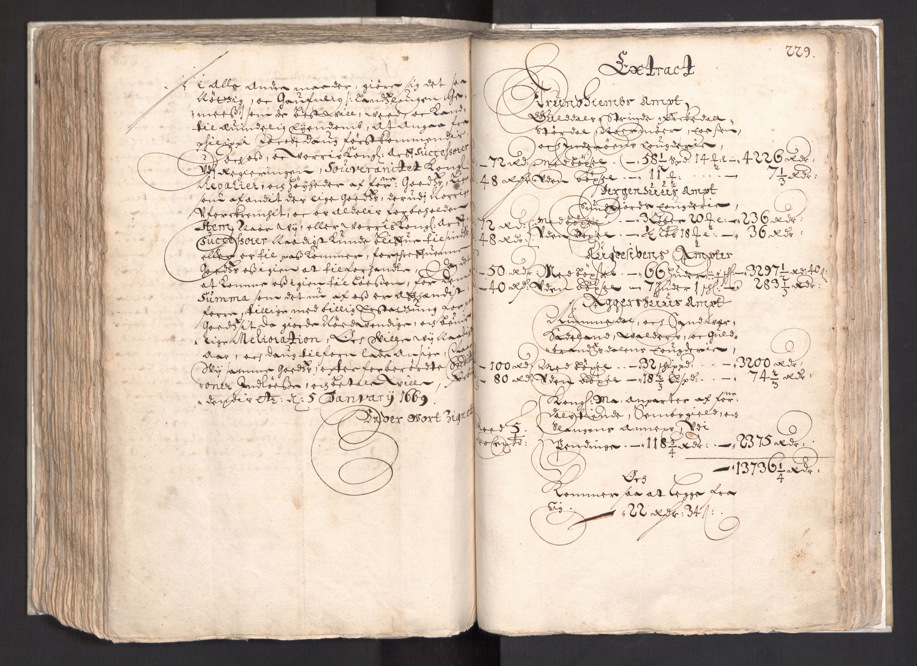 Rentekammeret, Kammerkanselliet, AV/RA-EA-3111/G/Gg/Ggj/Ggja/L0003: Skjøtebok Oa (13), 1661-1669, p. 233