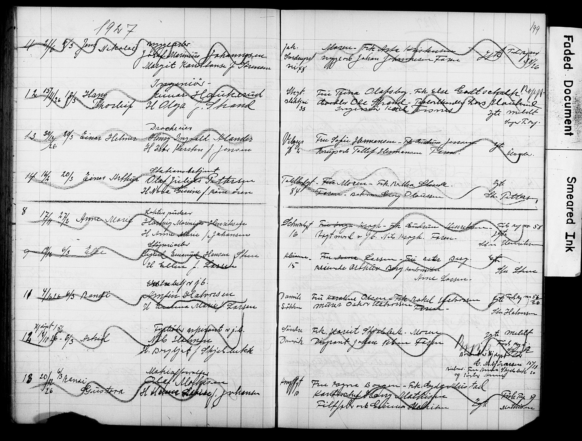 Strømsø kirkebøker, AV/SAKO-A-246/Y/Ya/L0007: Parish register draft no. I 7, 1915-1932, p. 199