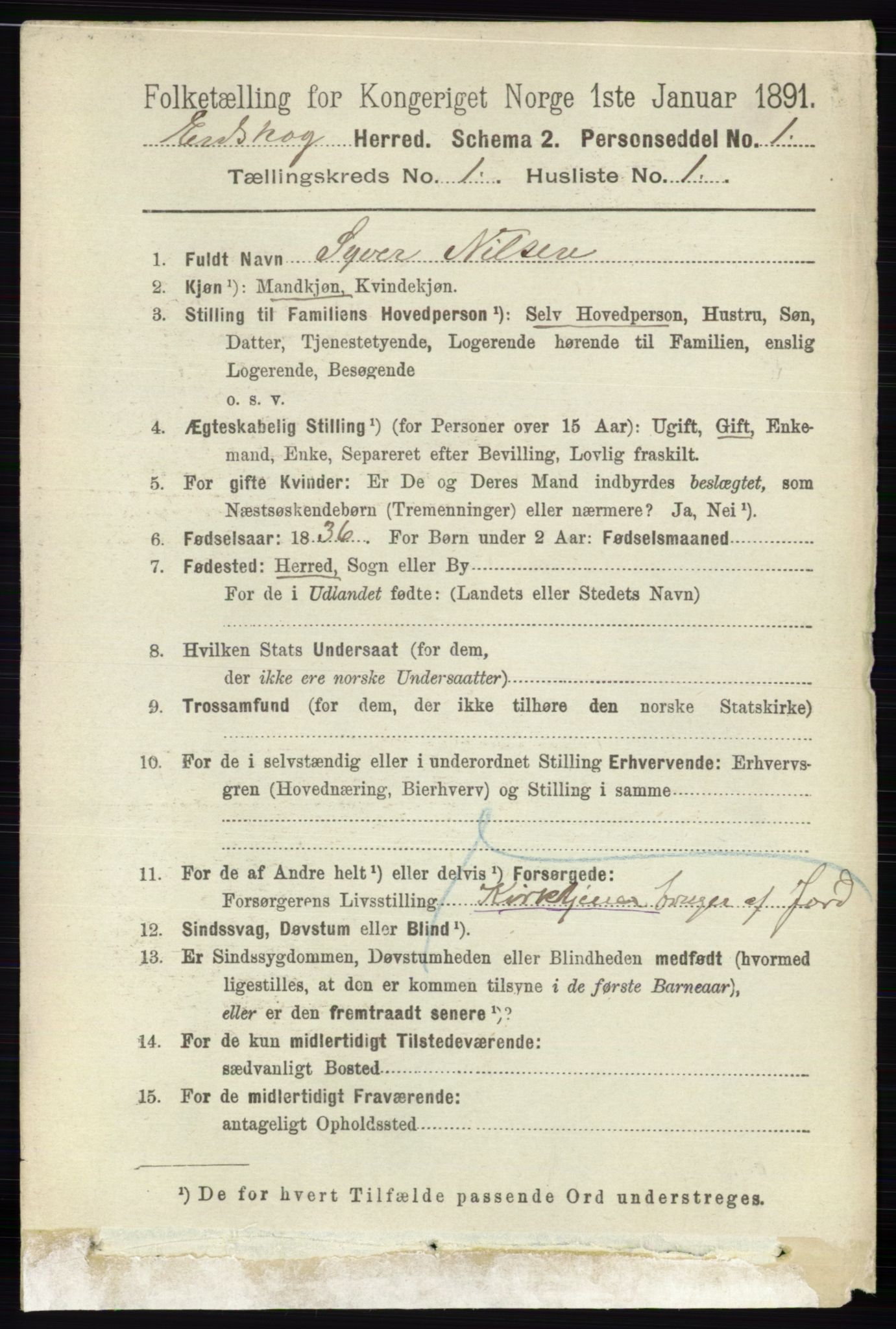 RA, 1891 census for 0420 Eidskog, 1891, p. 94